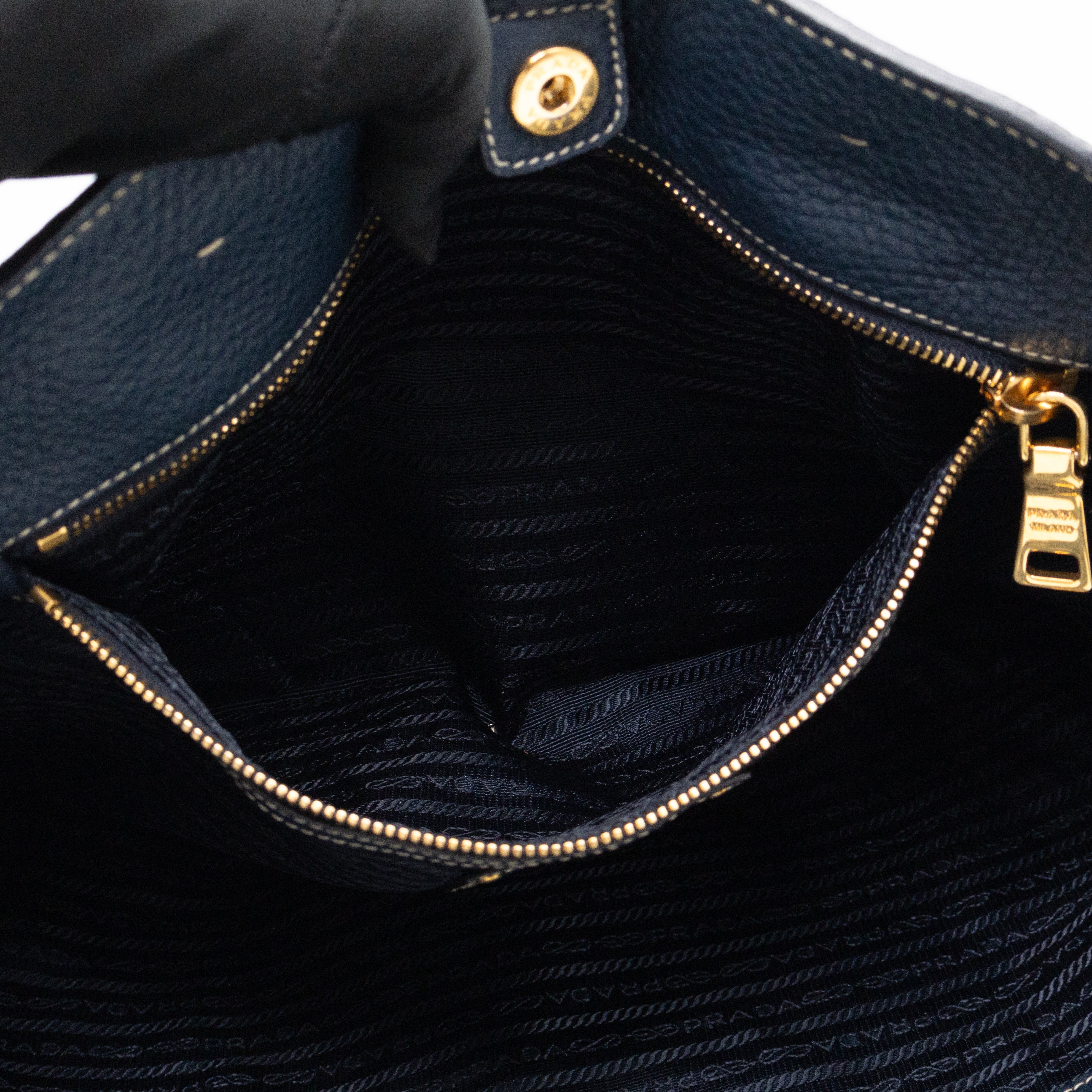Shopper Tote Blue Leather