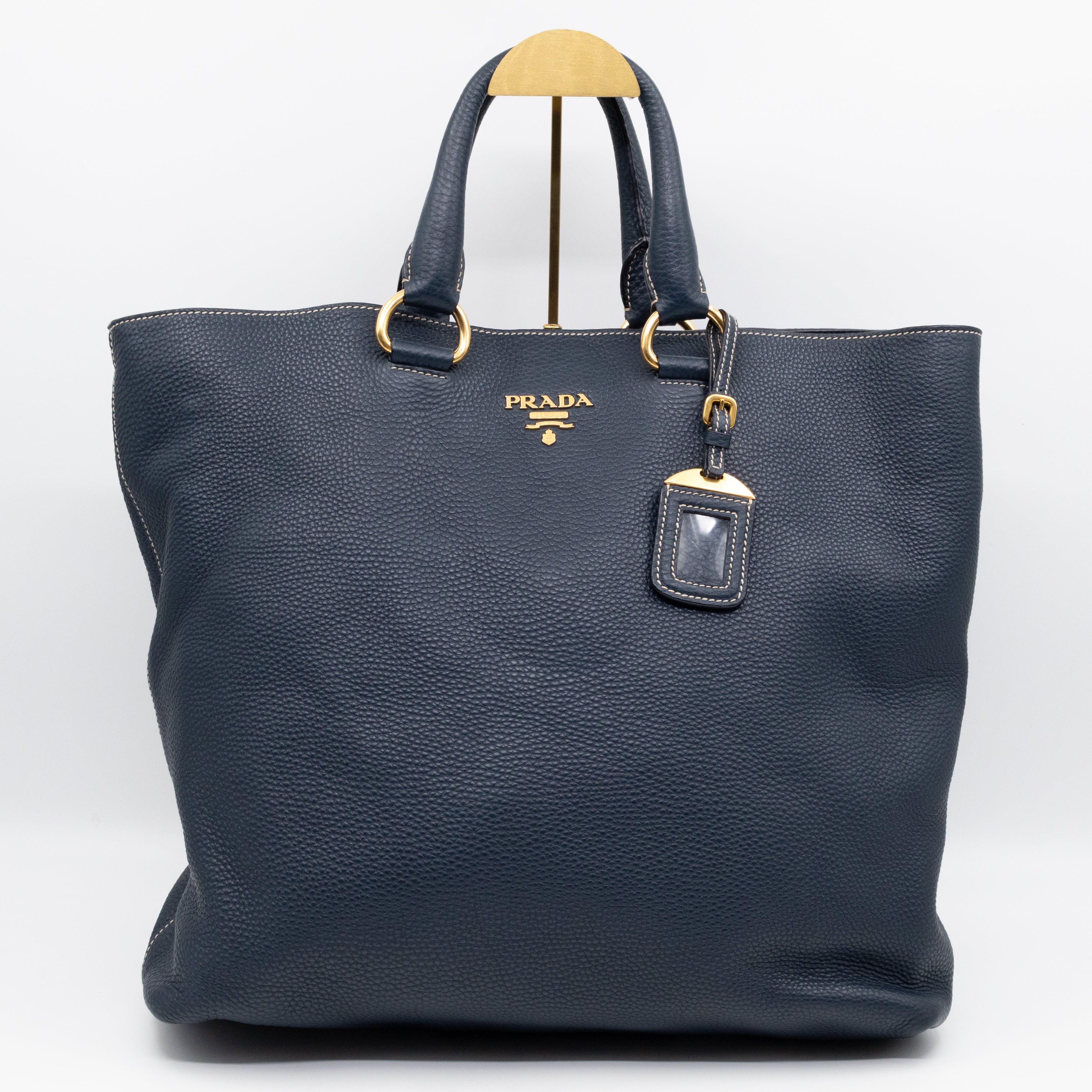 Shopper Tote Blue Leather