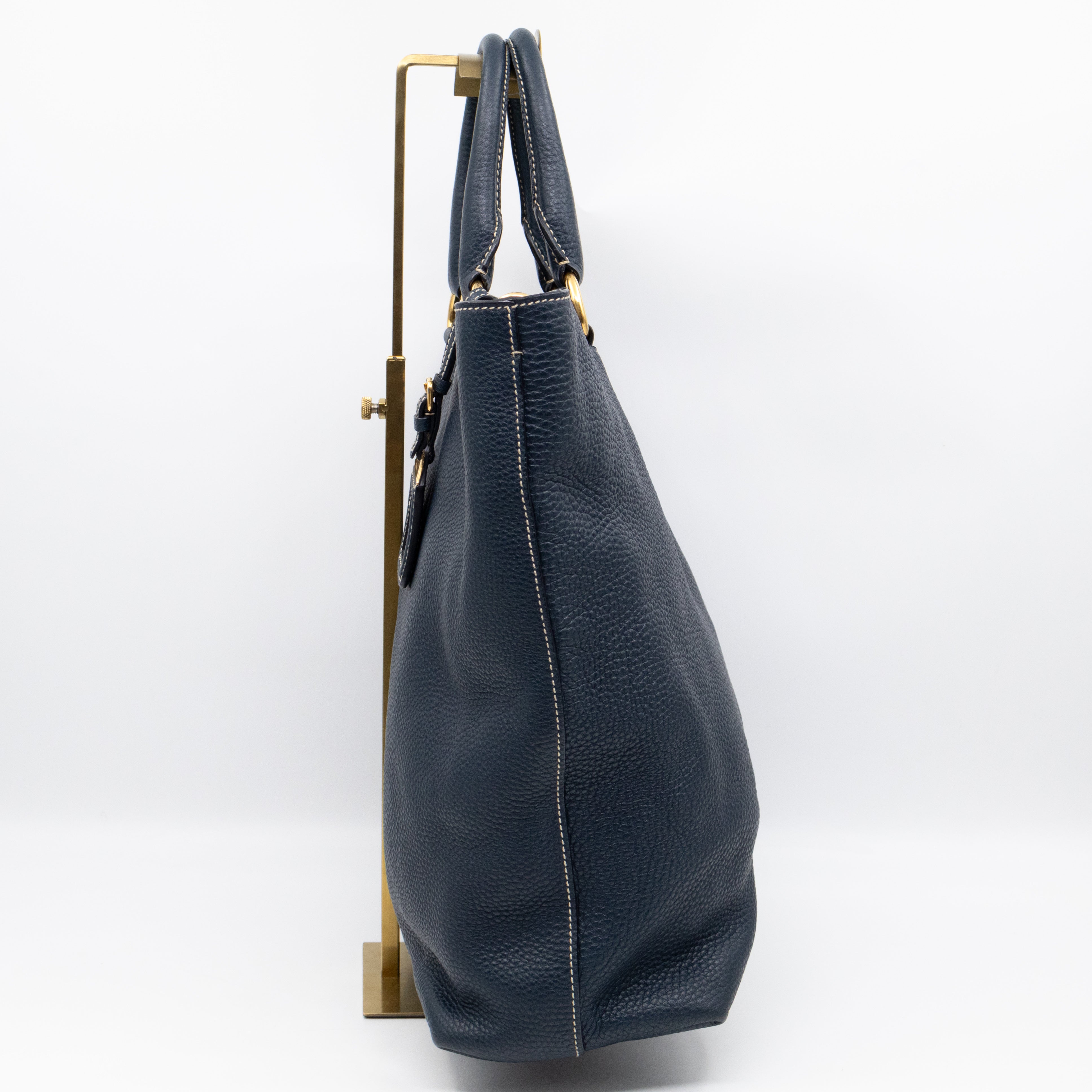 Shopper Tote Blue Leather
