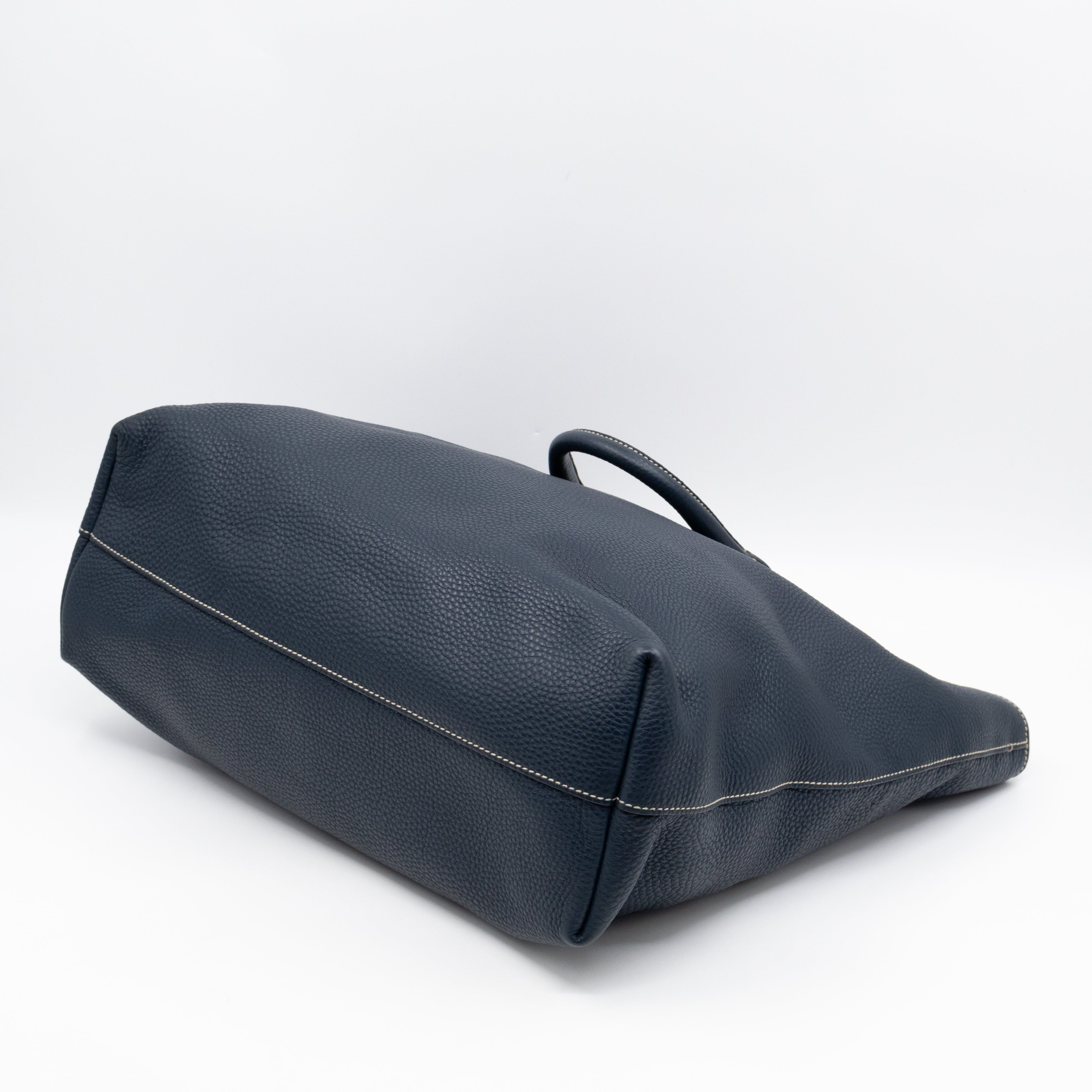 Shopper Tote Blue Leather