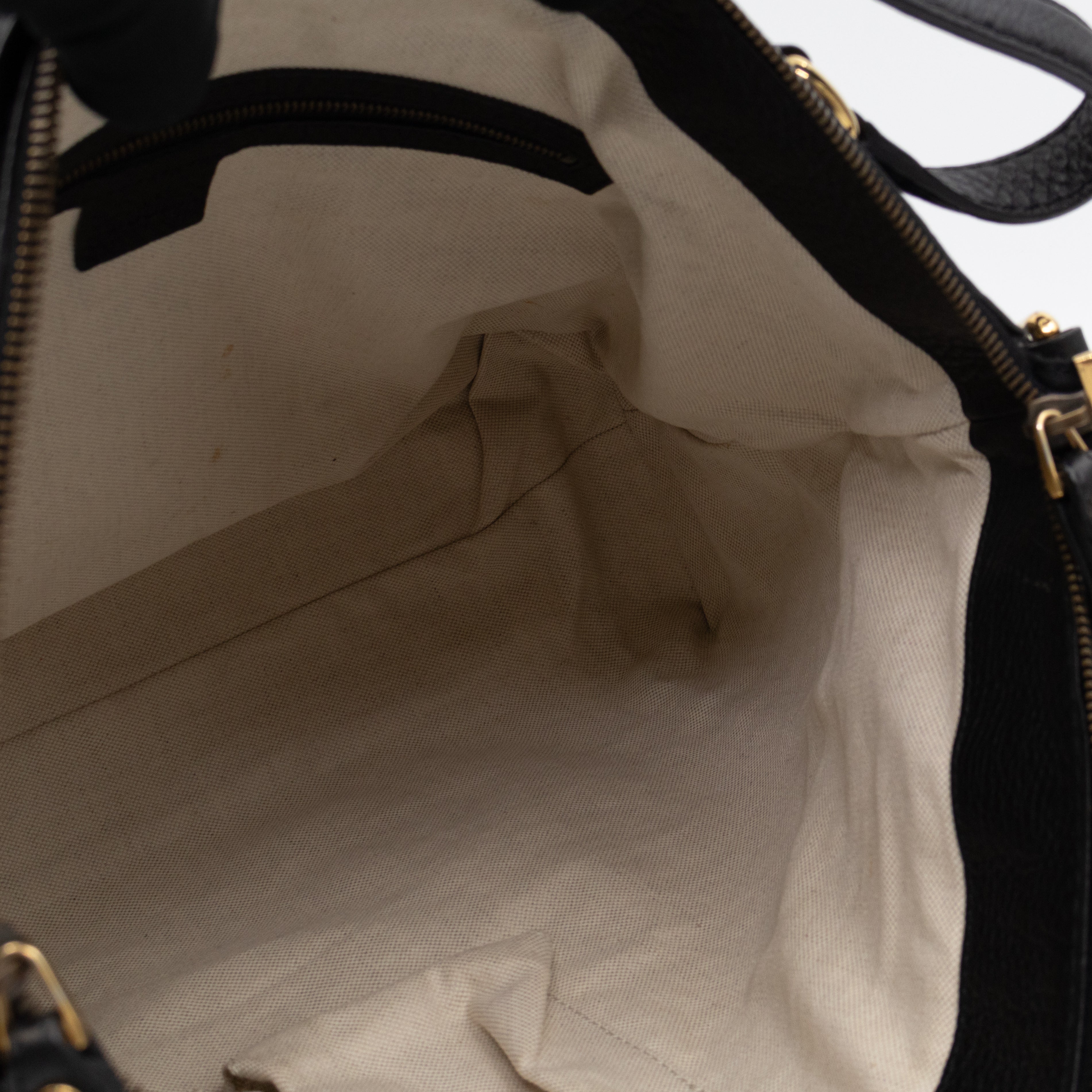 Ride Top Handle Tote Bag Black Pebbled Calfskin Leather