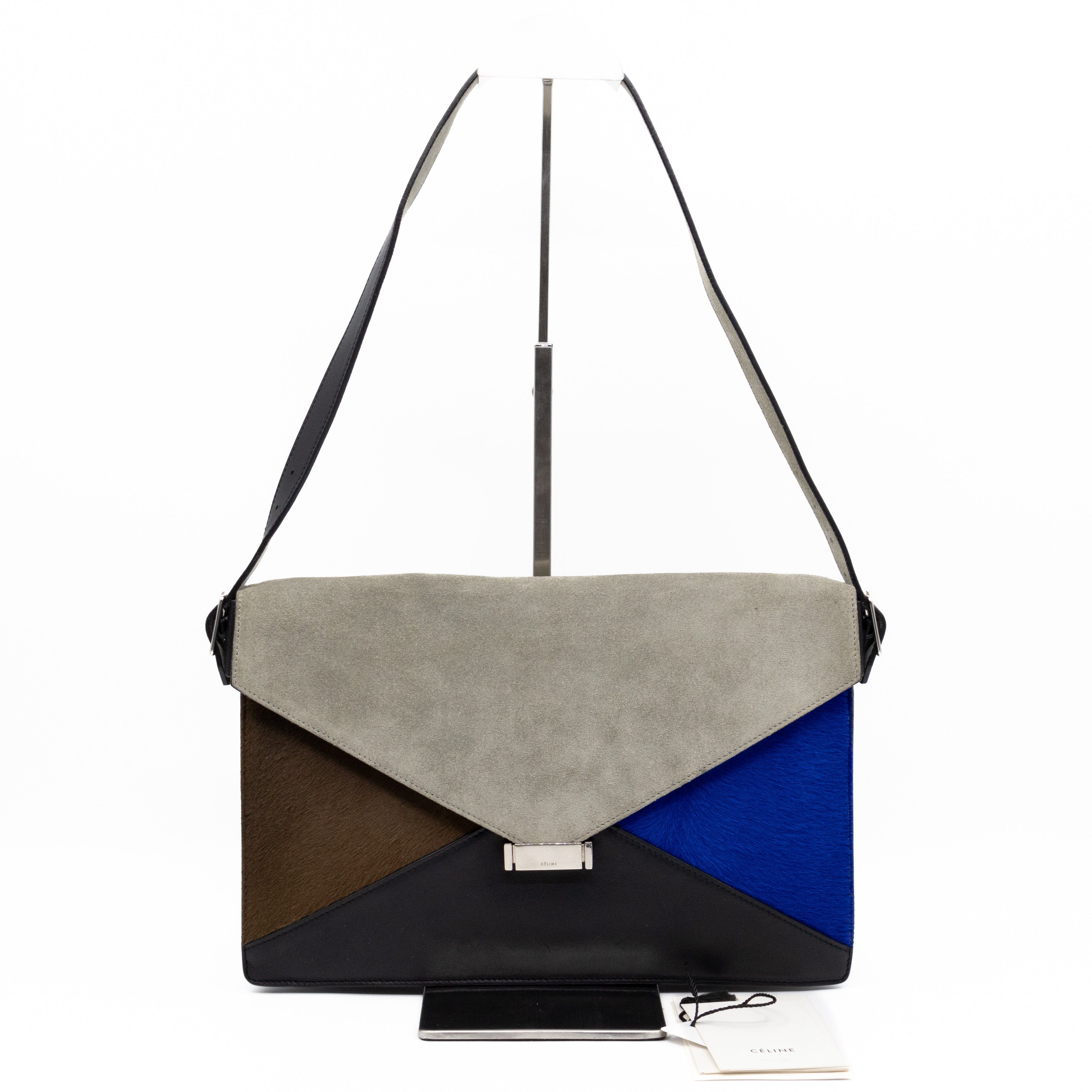 Medium Diamond Clutch Bag Multicolor Leather