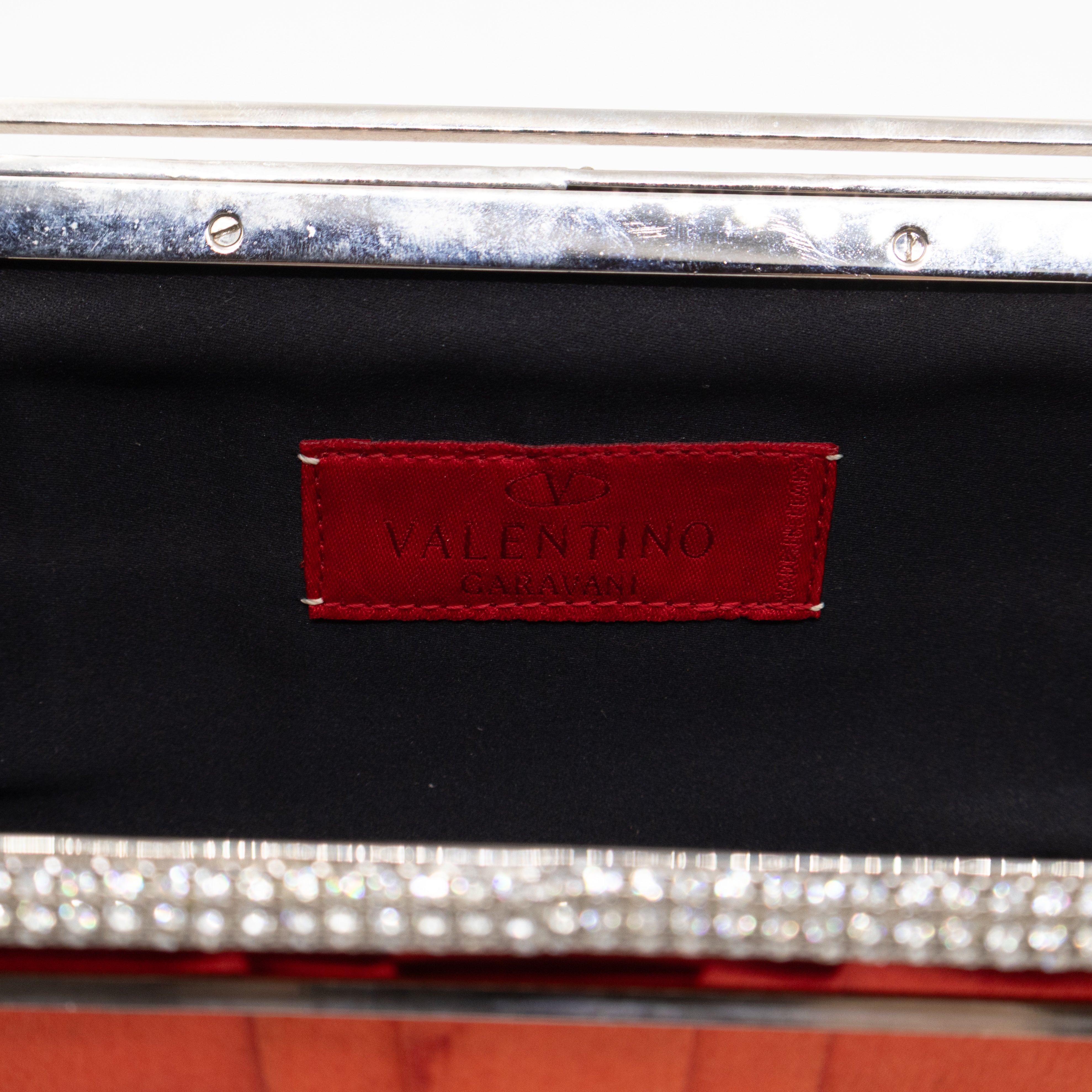 Crystal Satin Evening Clutch Bag Red Satin