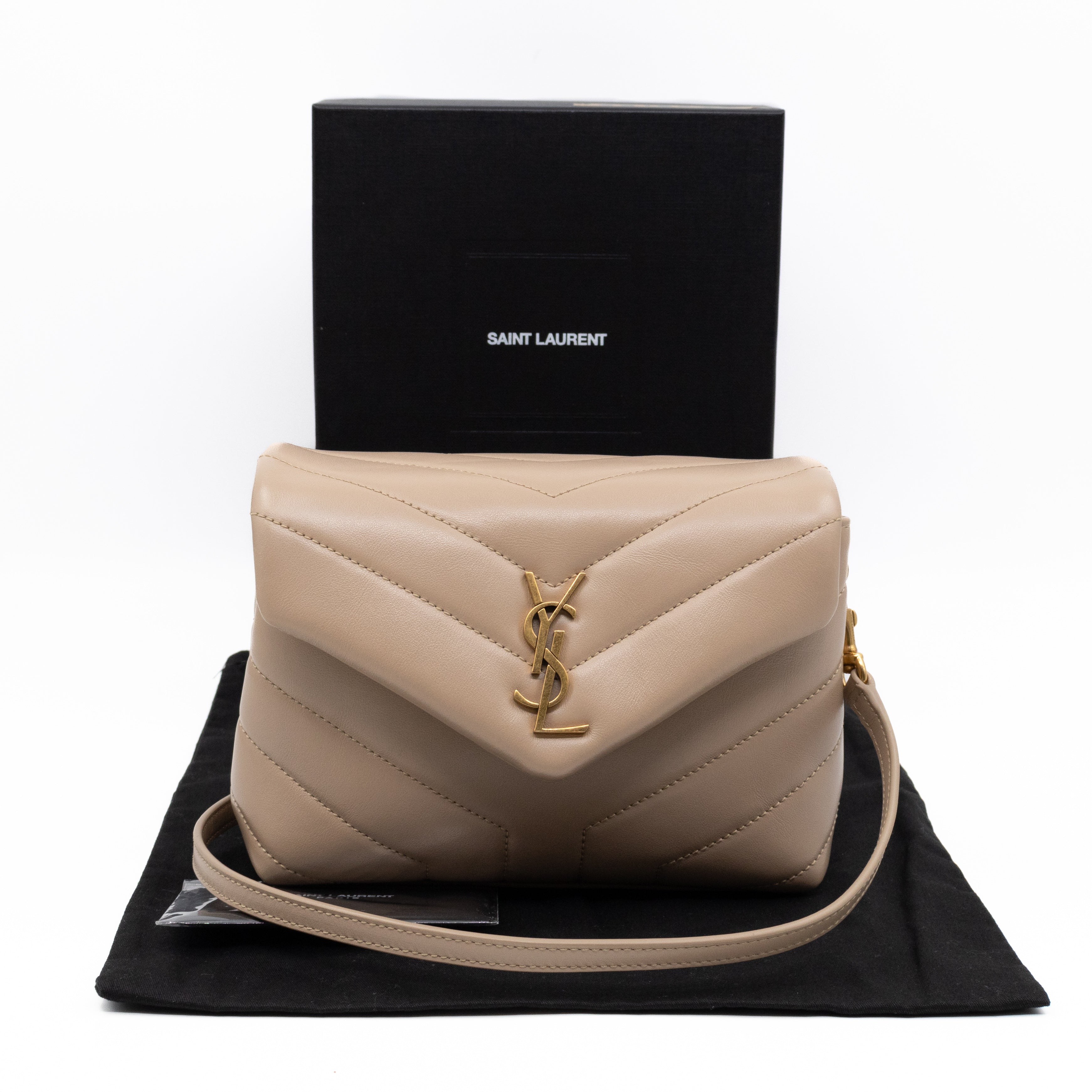 Saint Laurent YSL Loulou Toy Dark Beige Leather – Queen Station