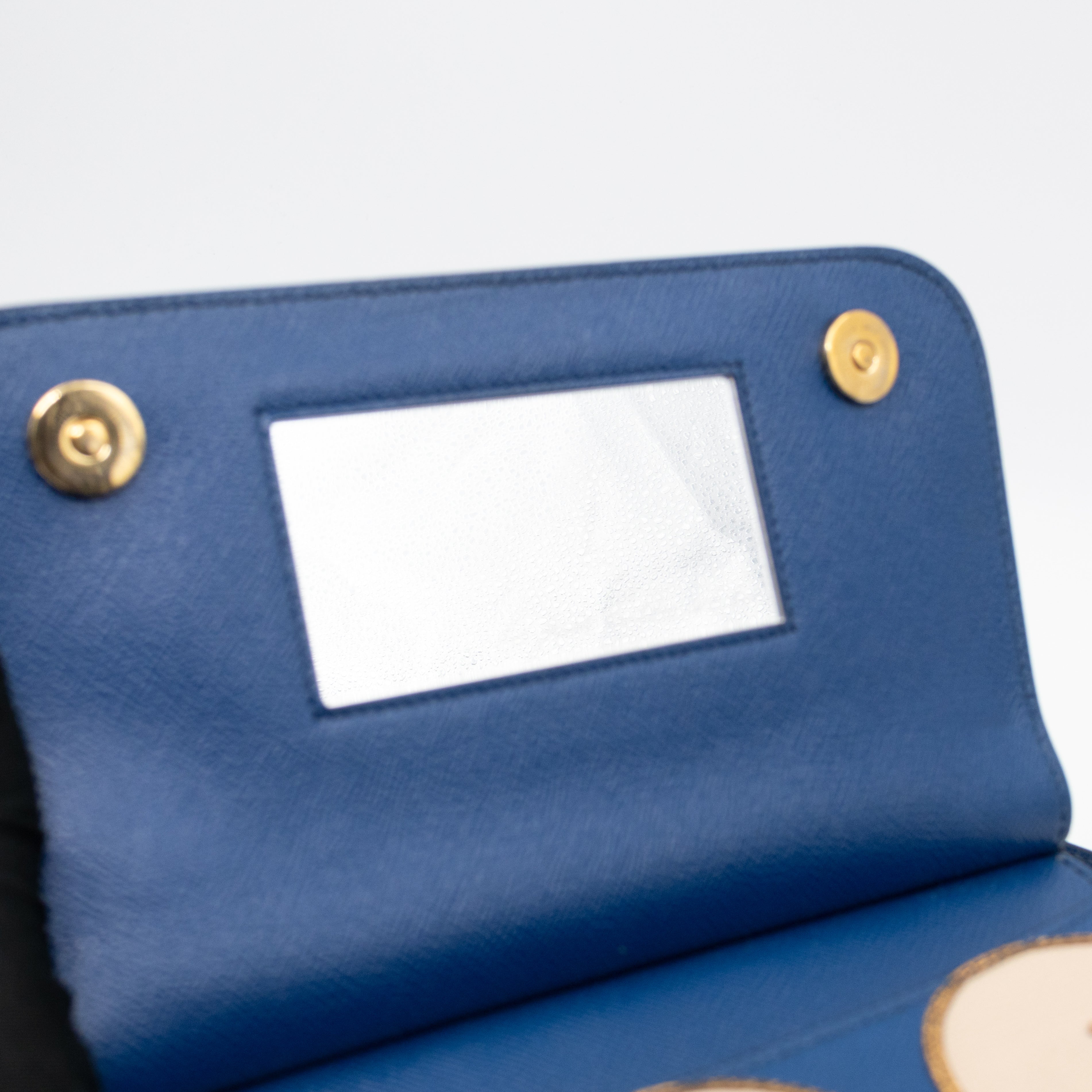 Sicily Medium Drummer Print Blue Leather
