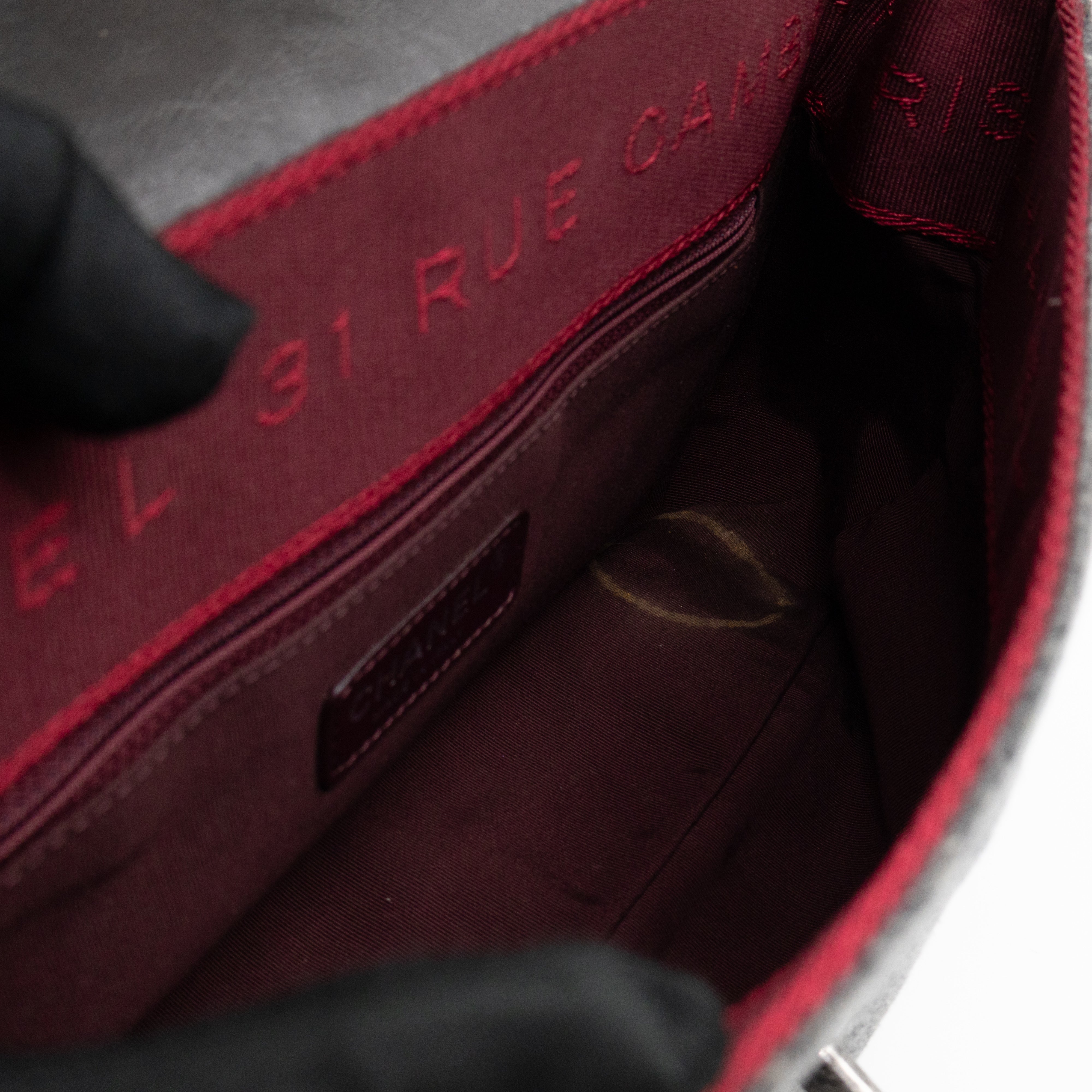 Edelweiss Flower Flap Bag Grey Glazed Calfskin & Felt