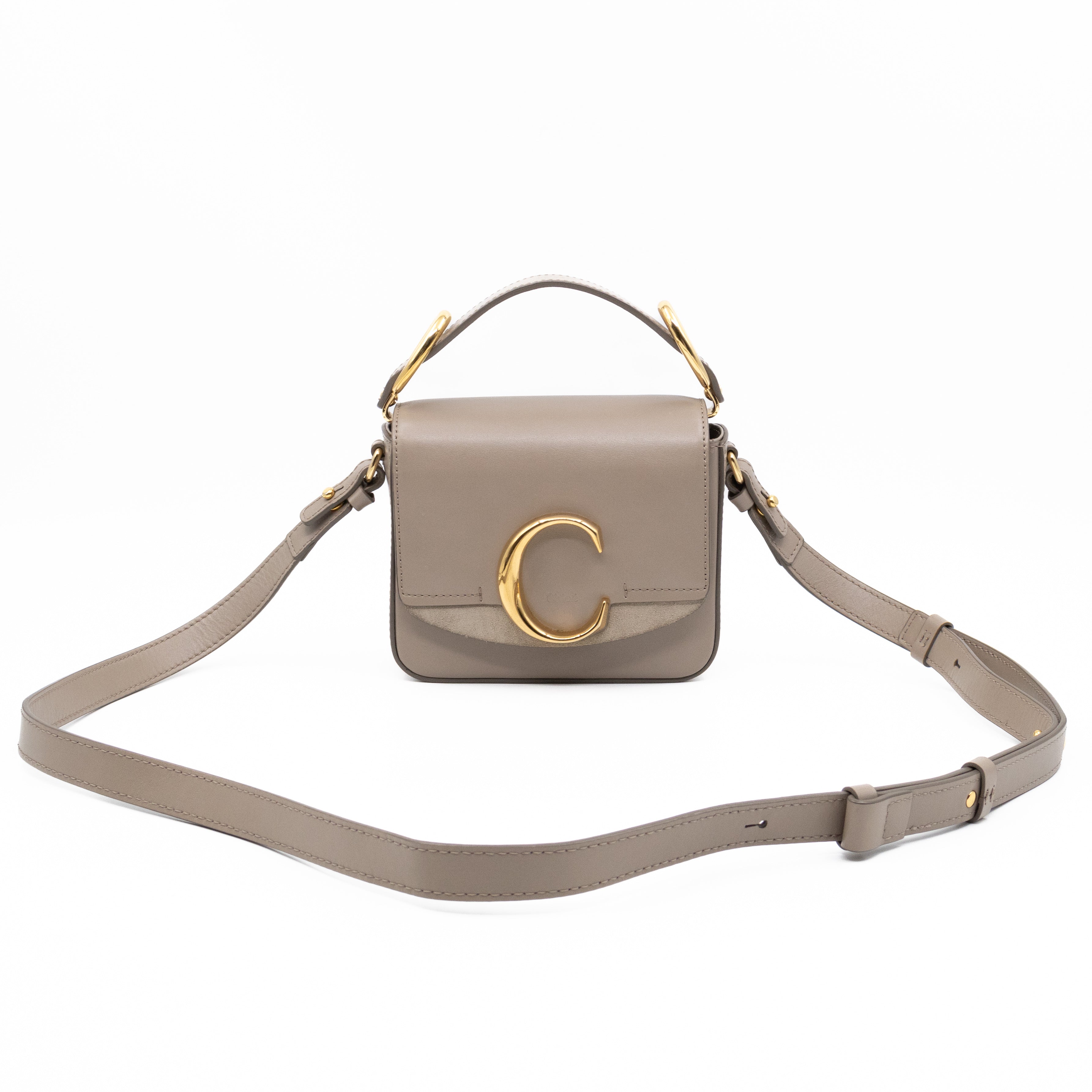 Mini C Double Carry Motty Grey Leather