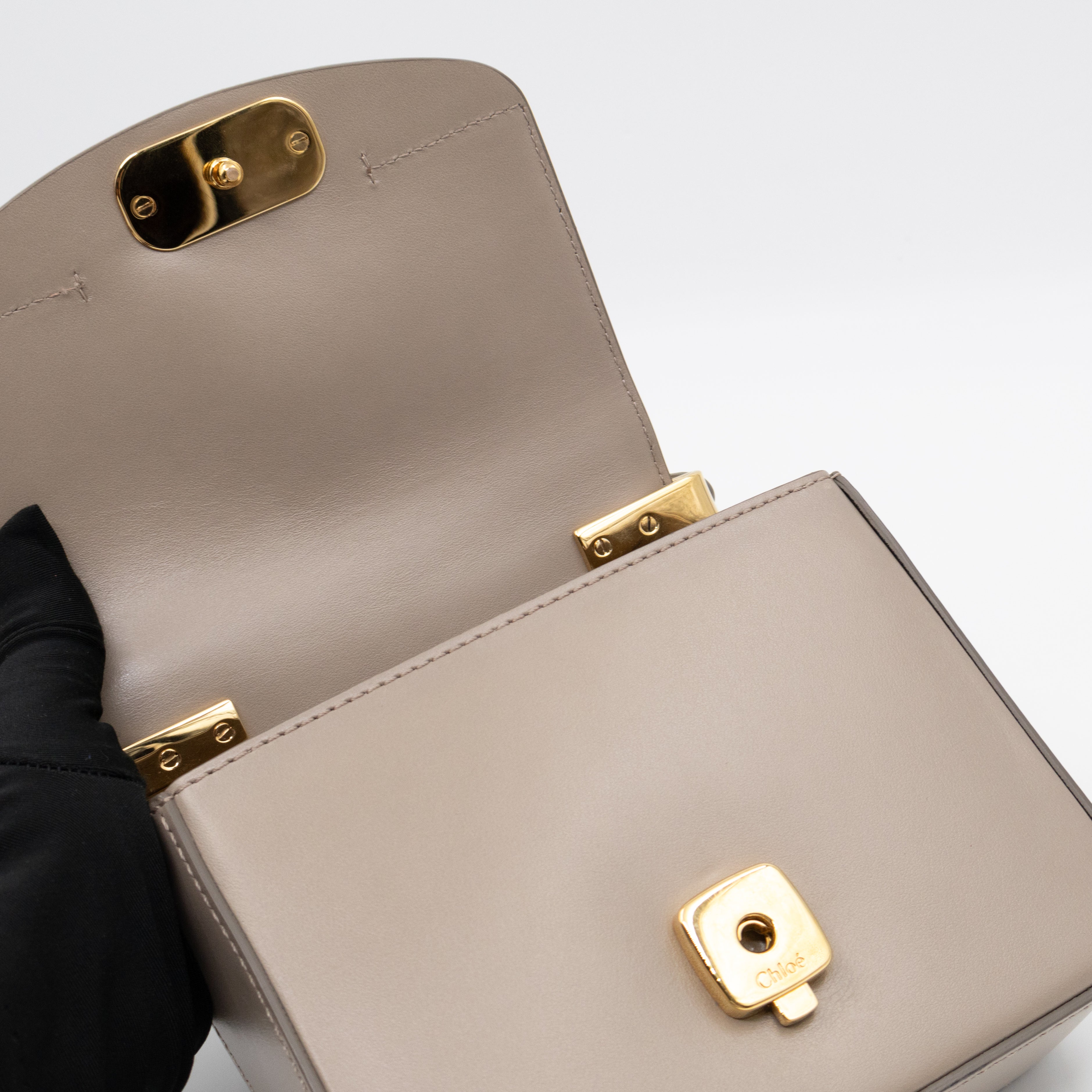 Mini C Double Carry Motty Grey Leather