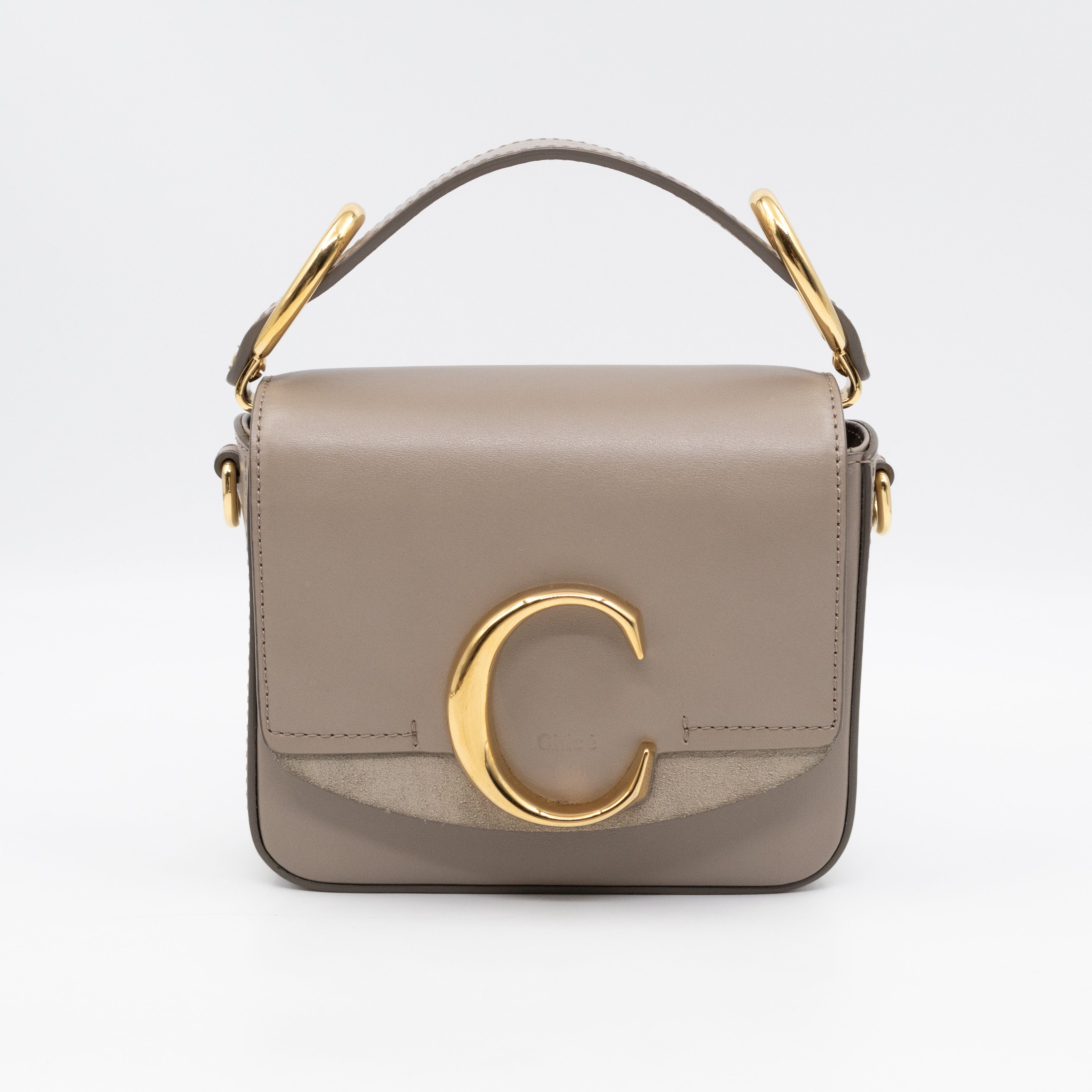 Mini C Double Carry Motty Grey Leather
