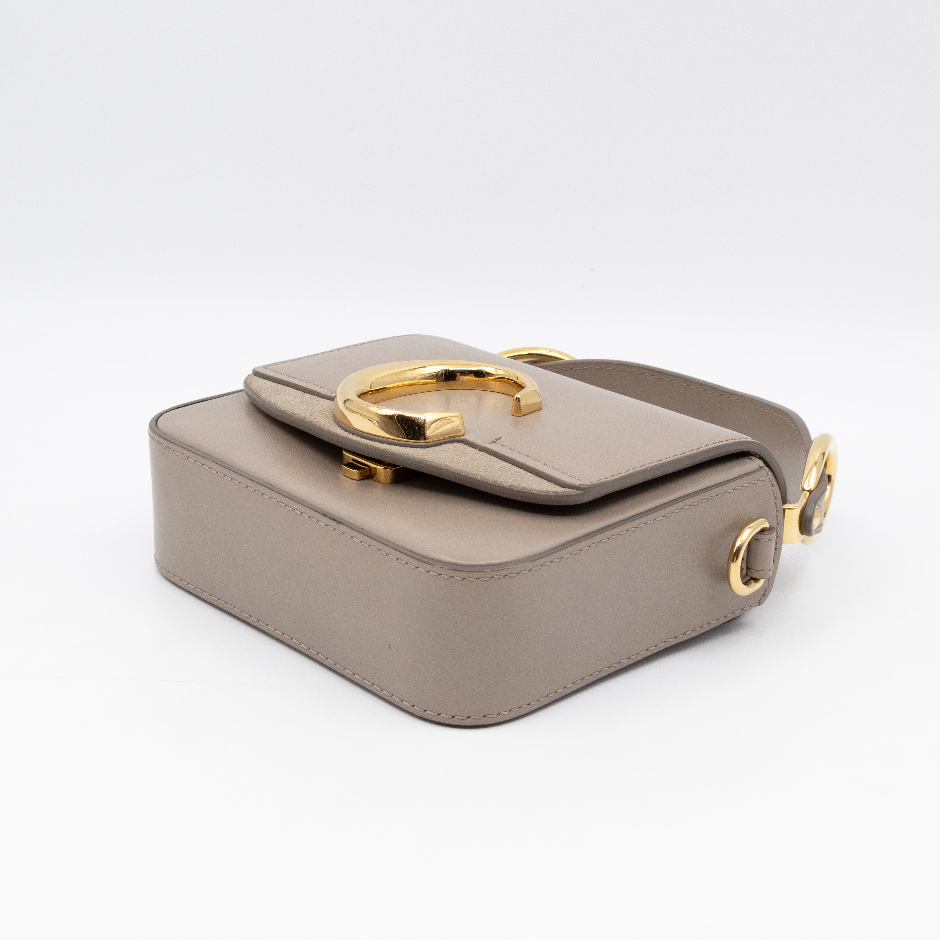Mini C Double Carry Motty Grey Leather