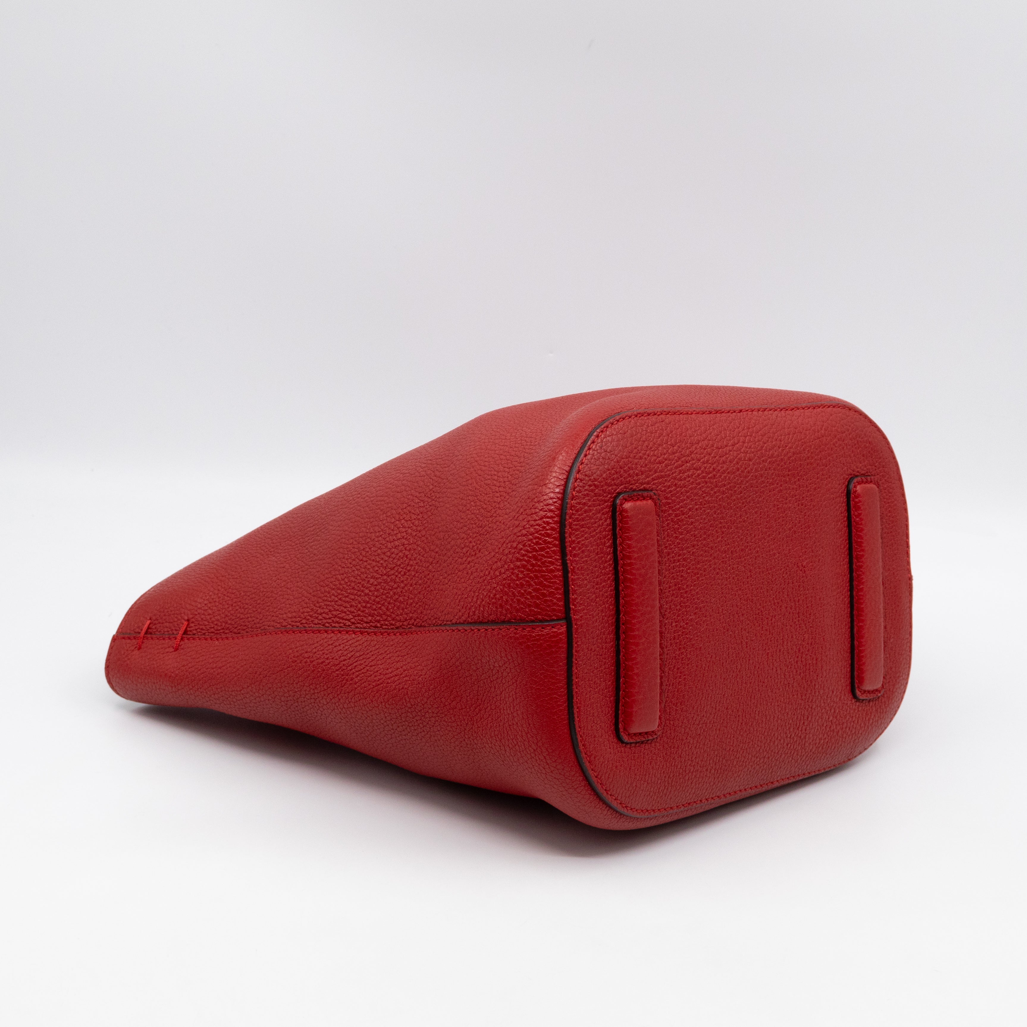 Small Jackie Soft Bucket Bag Red Leather