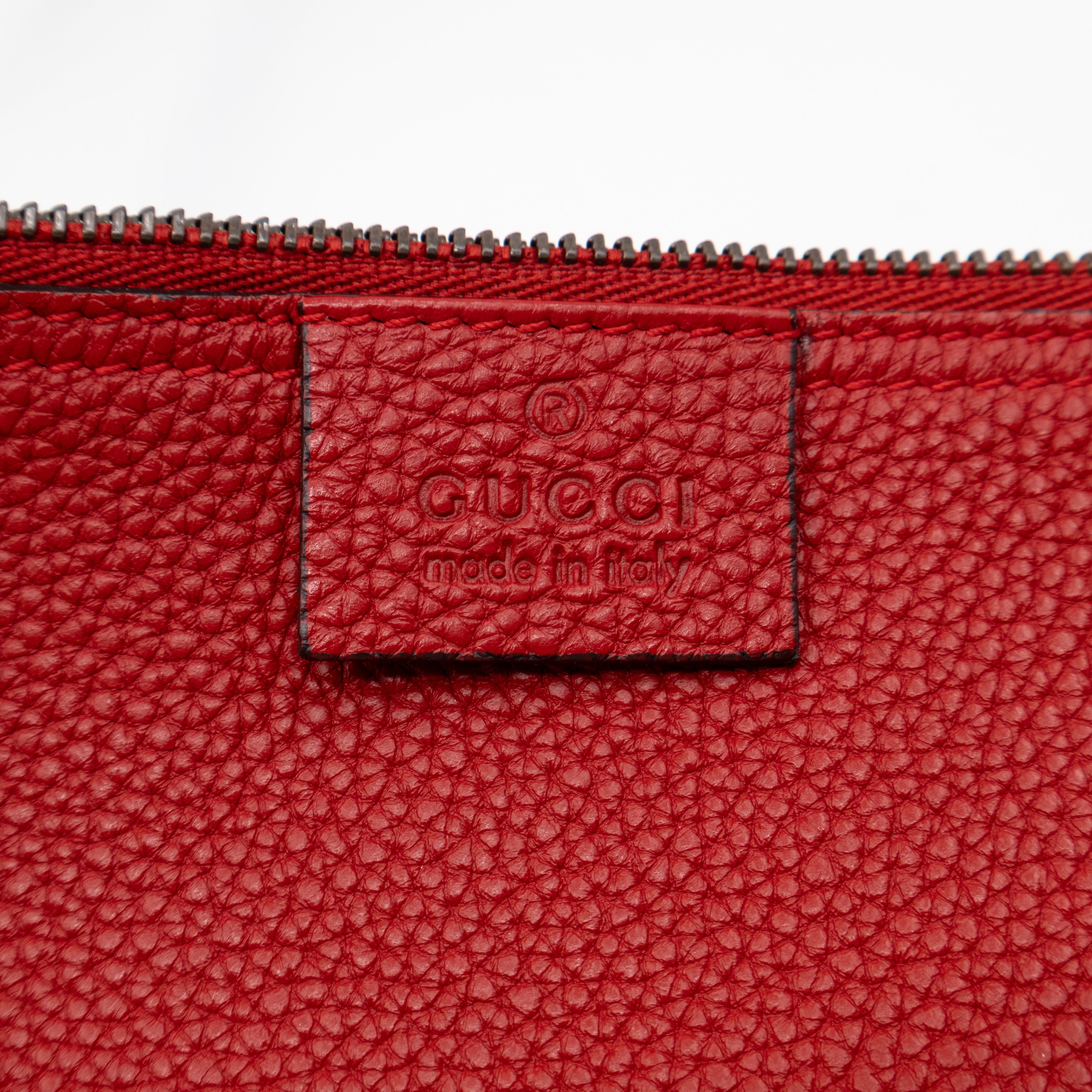 Small Jackie Soft Bucket Bag Red Leather