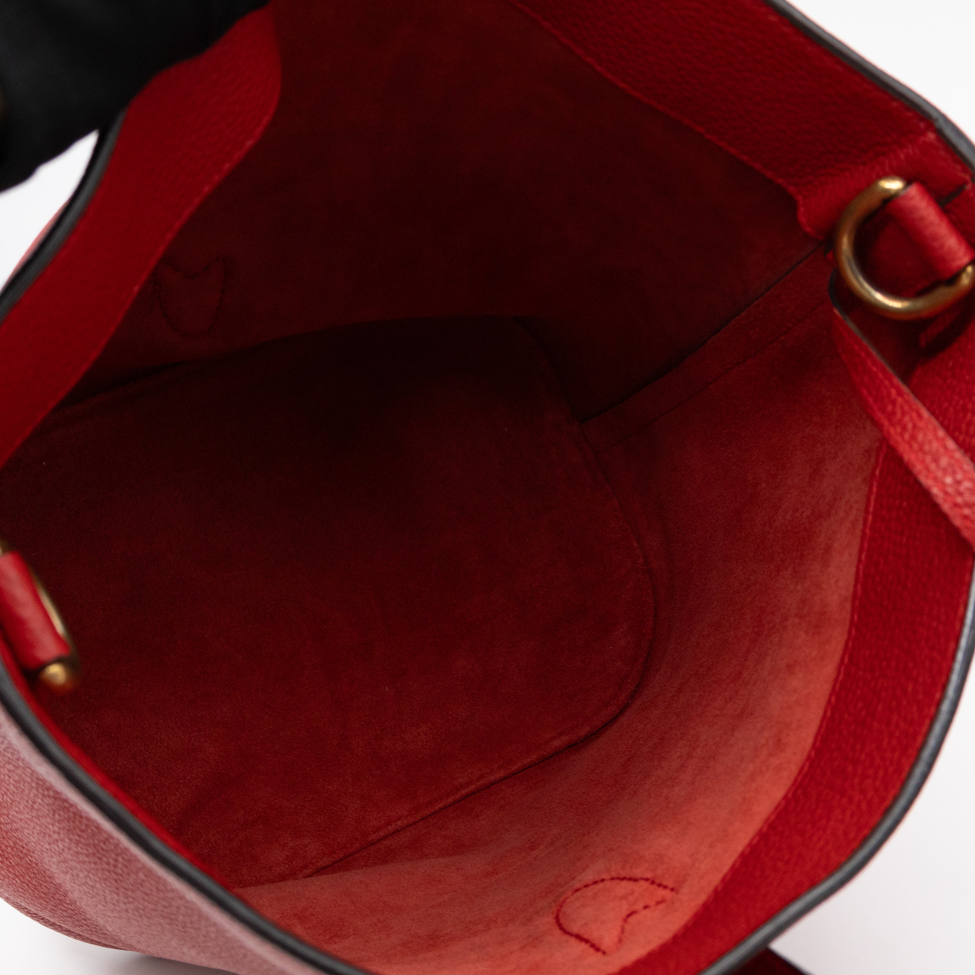 Small Jackie Soft Bucket Bag Red Leather