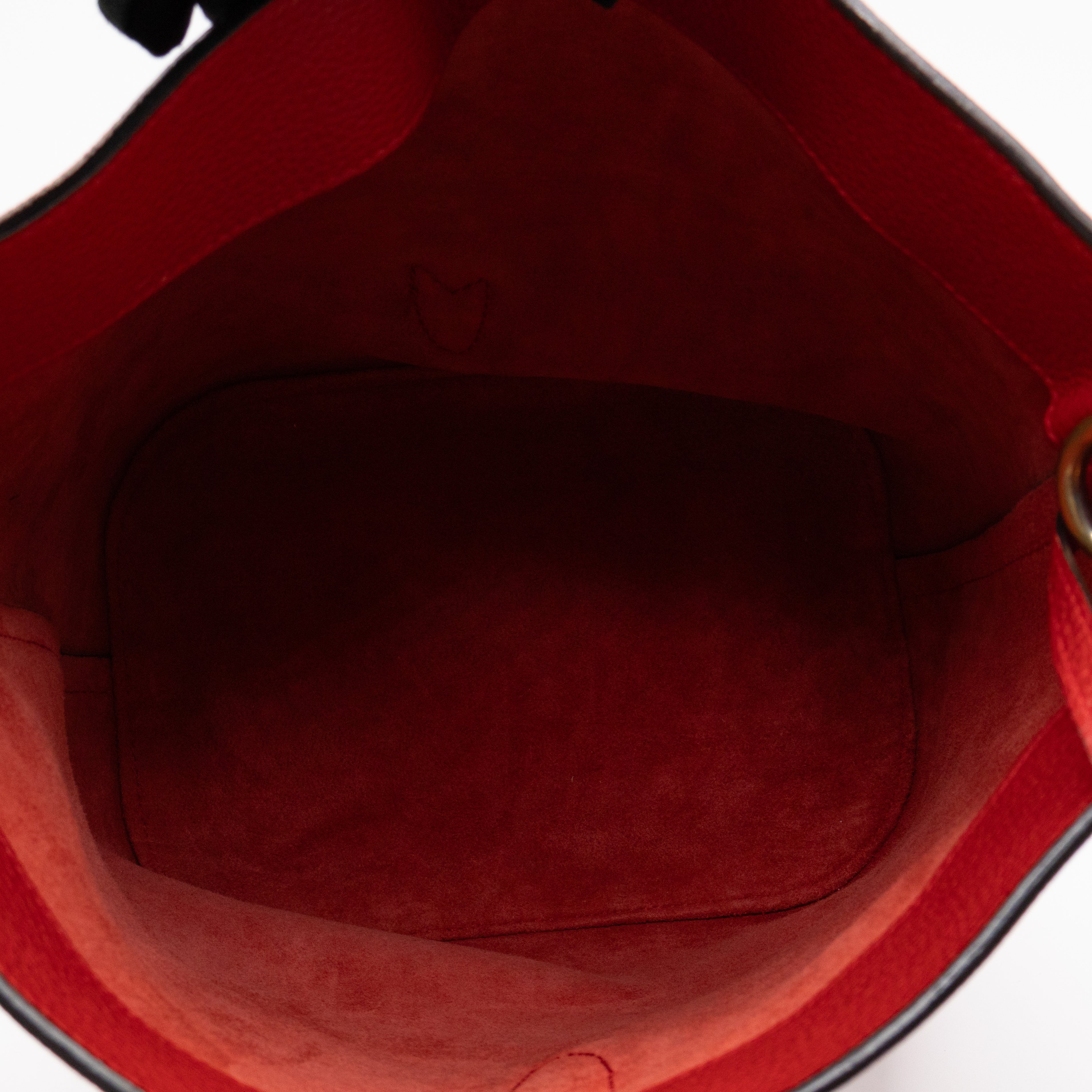 Small Jackie Soft Bucket Bag Red Leather