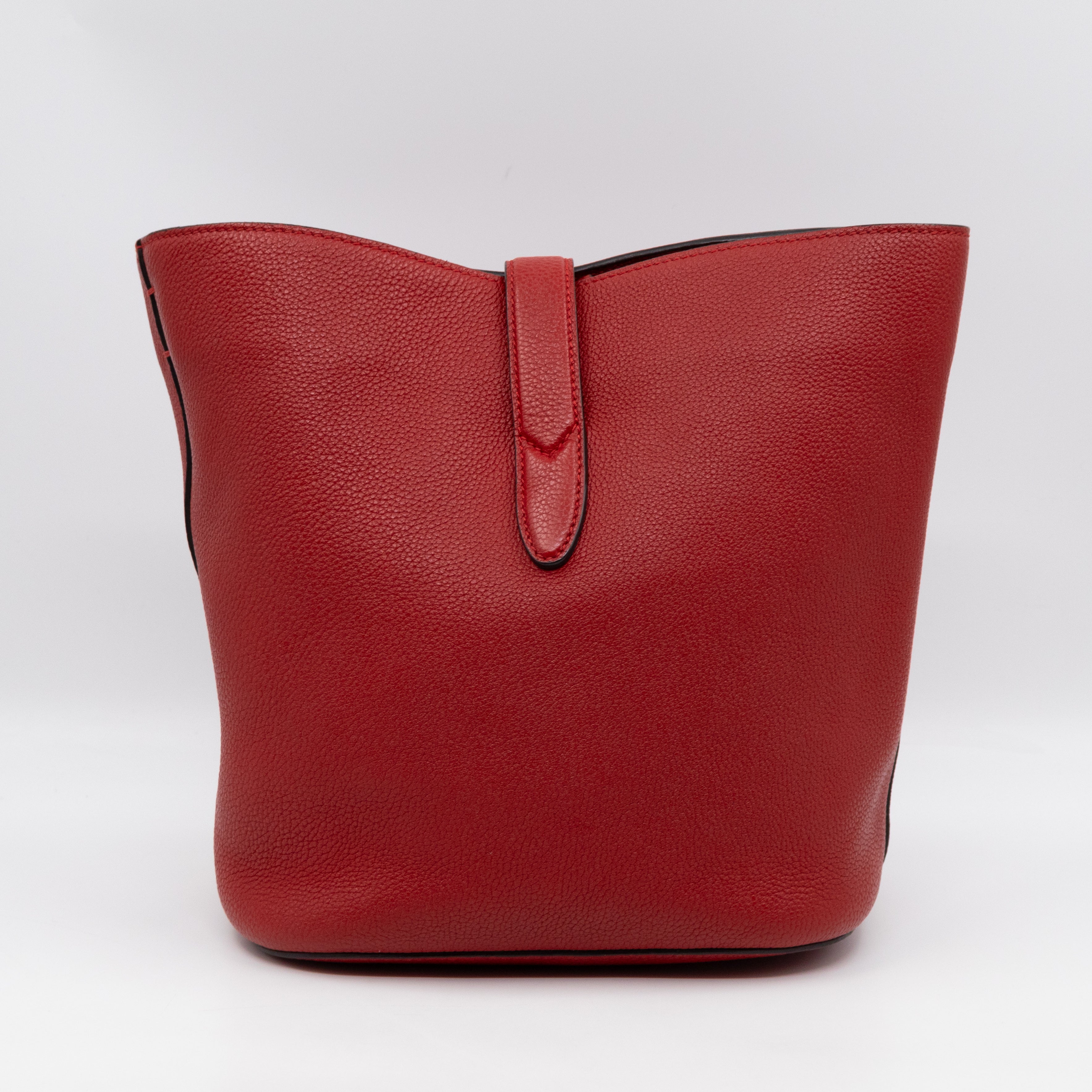 Small Jackie Soft Bucket Bag Red Leather