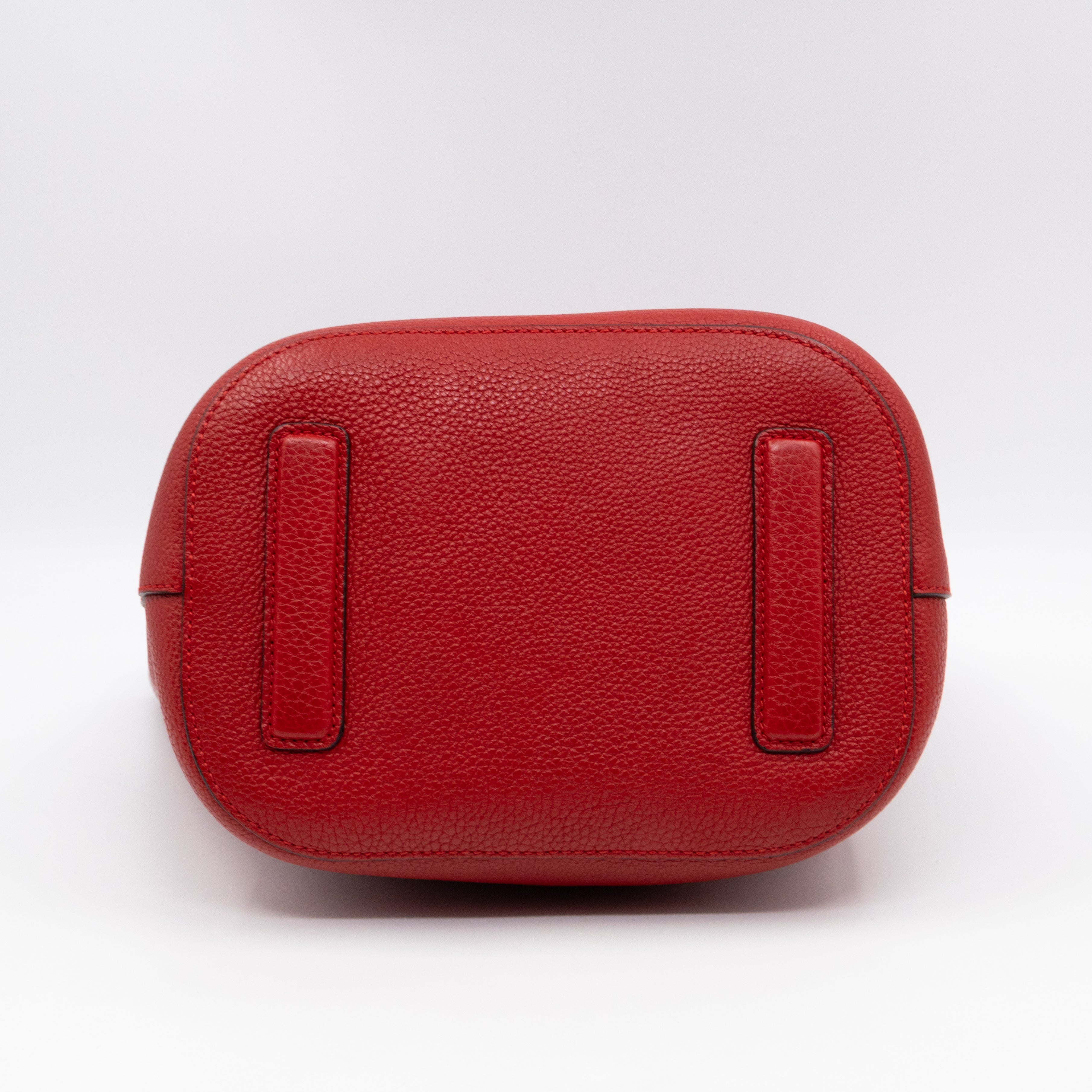 Small Jackie Soft Bucket Bag Red Leather