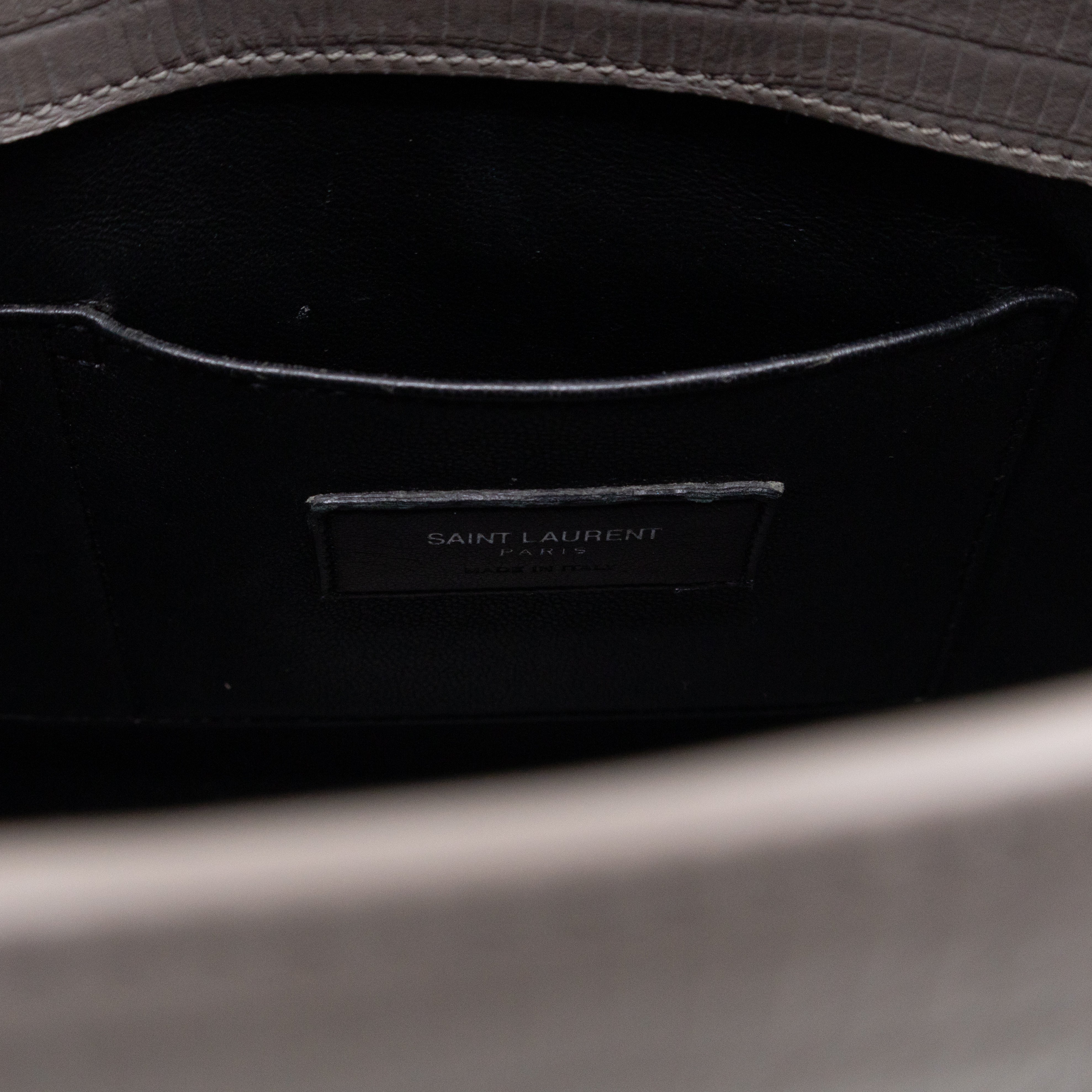 Sac de Jour Baby Gray Lizard Embossed Leather