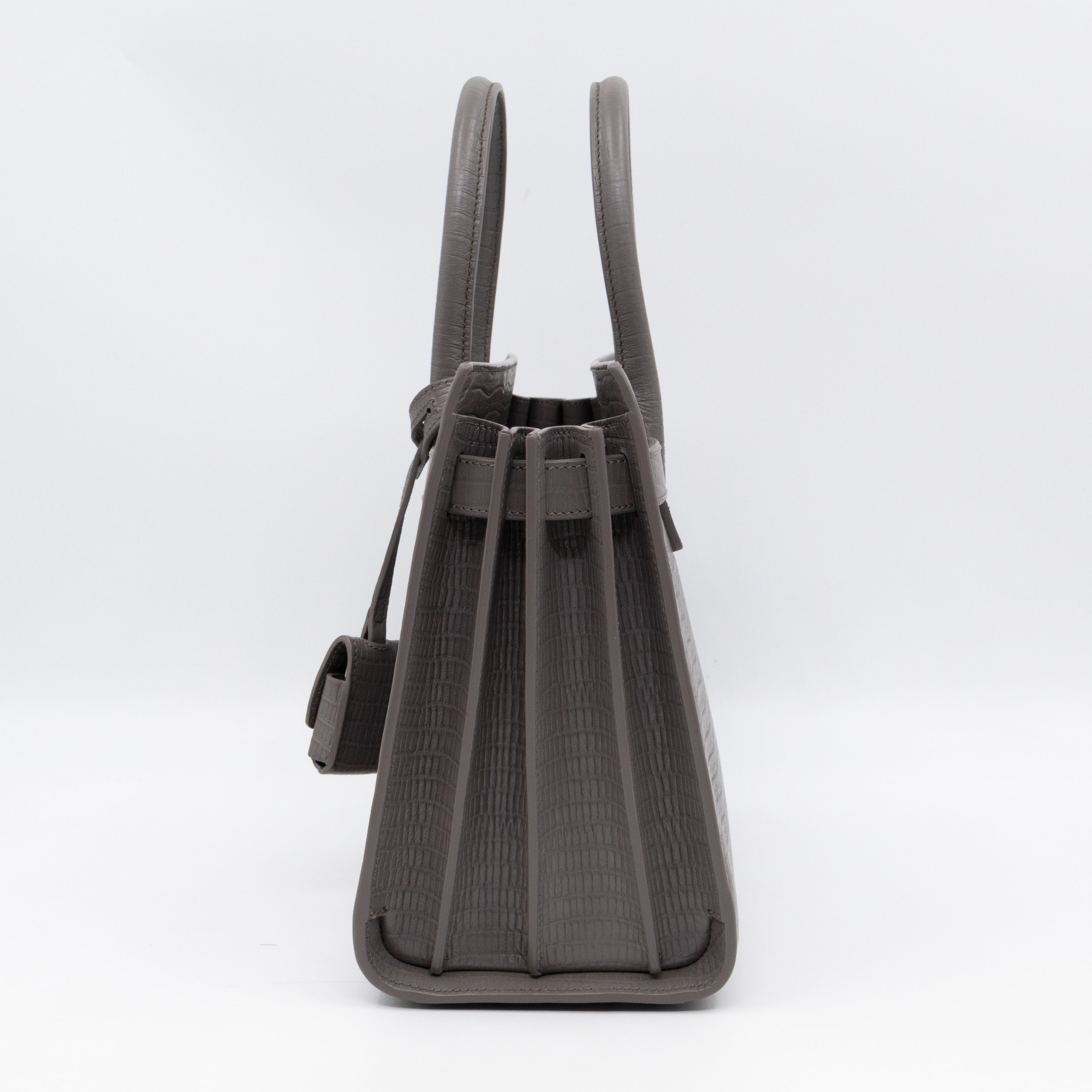 Sac de Jour Baby Gray Lizard Embossed Leather