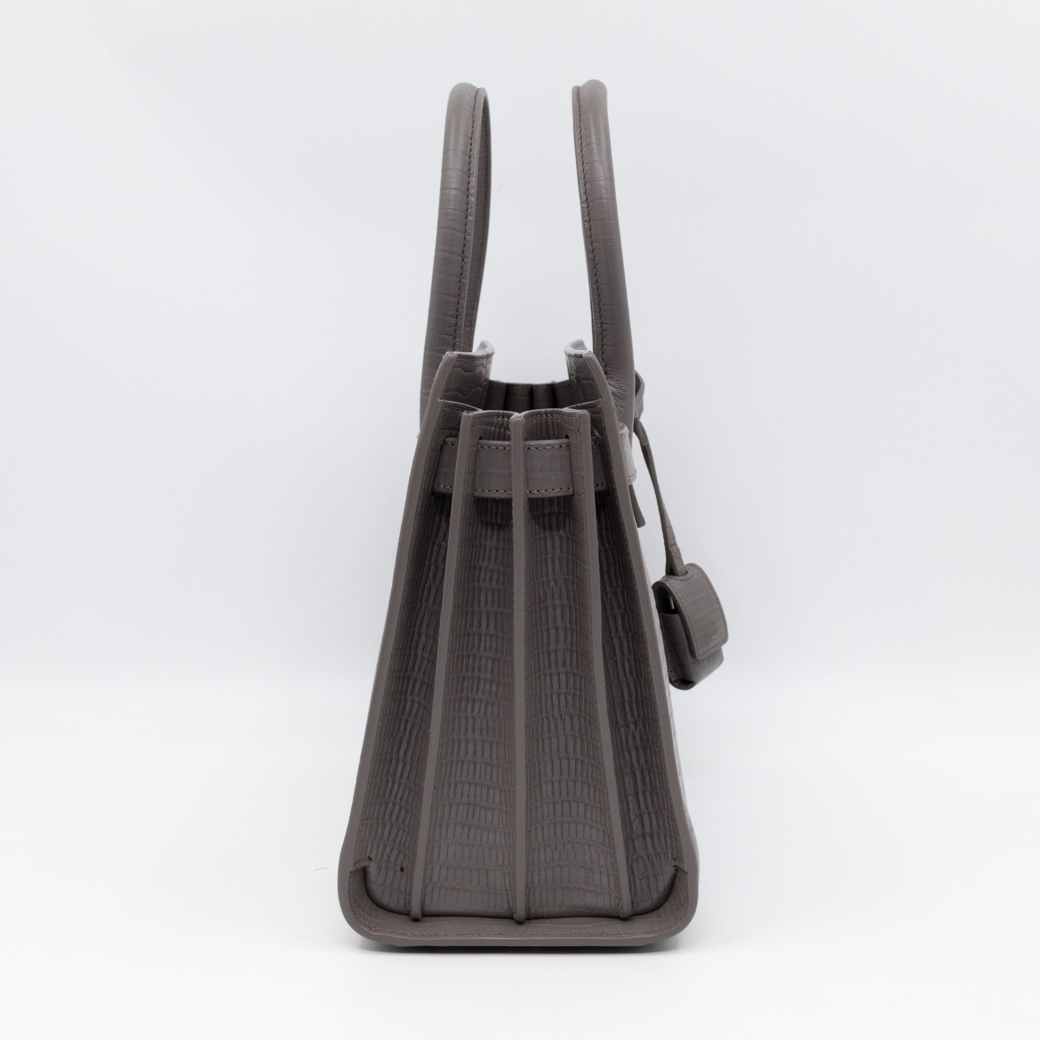 Sac de Jour Baby Gray Lizard Embossed Leather