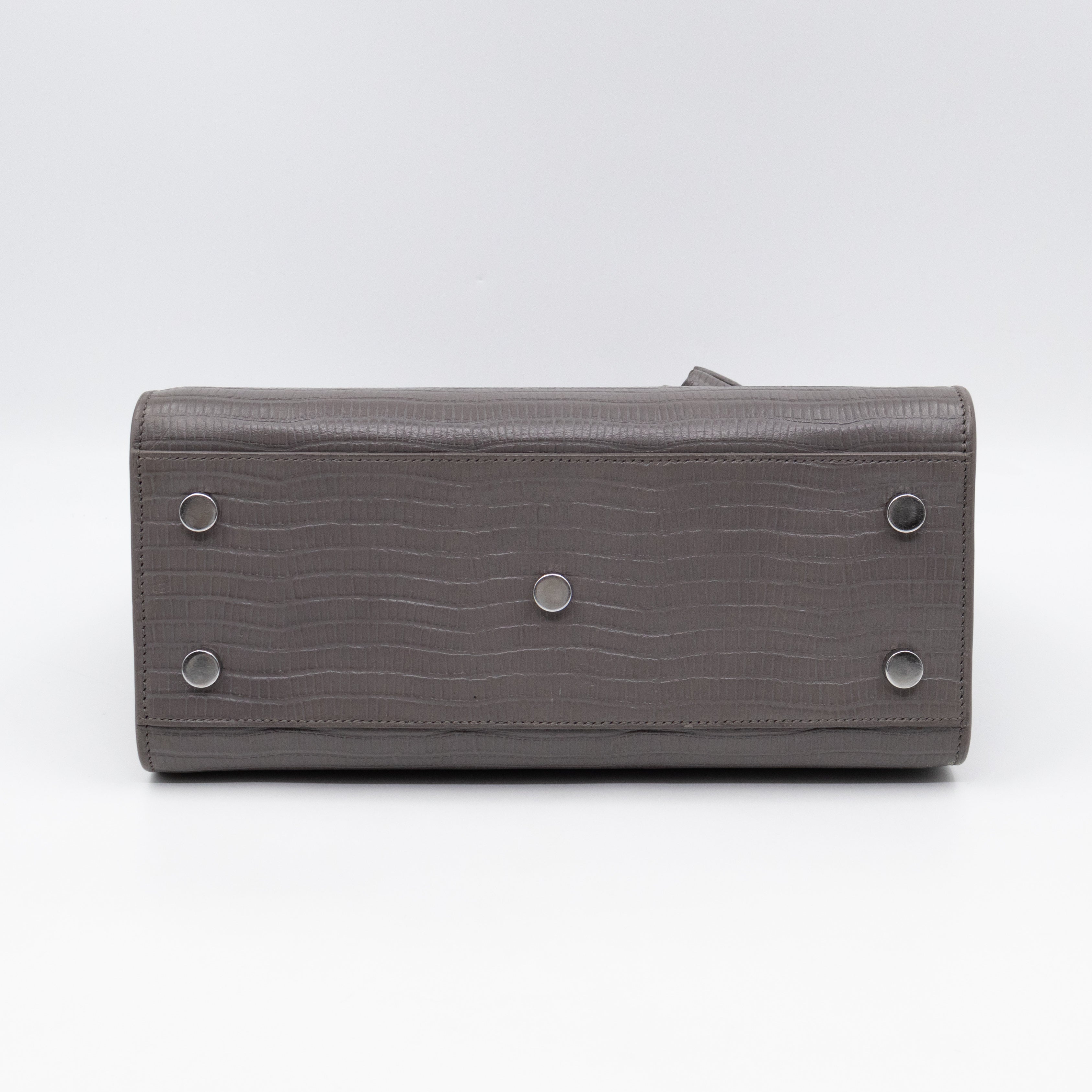 Sac de Jour Baby Gray Lizard Embossed Leather