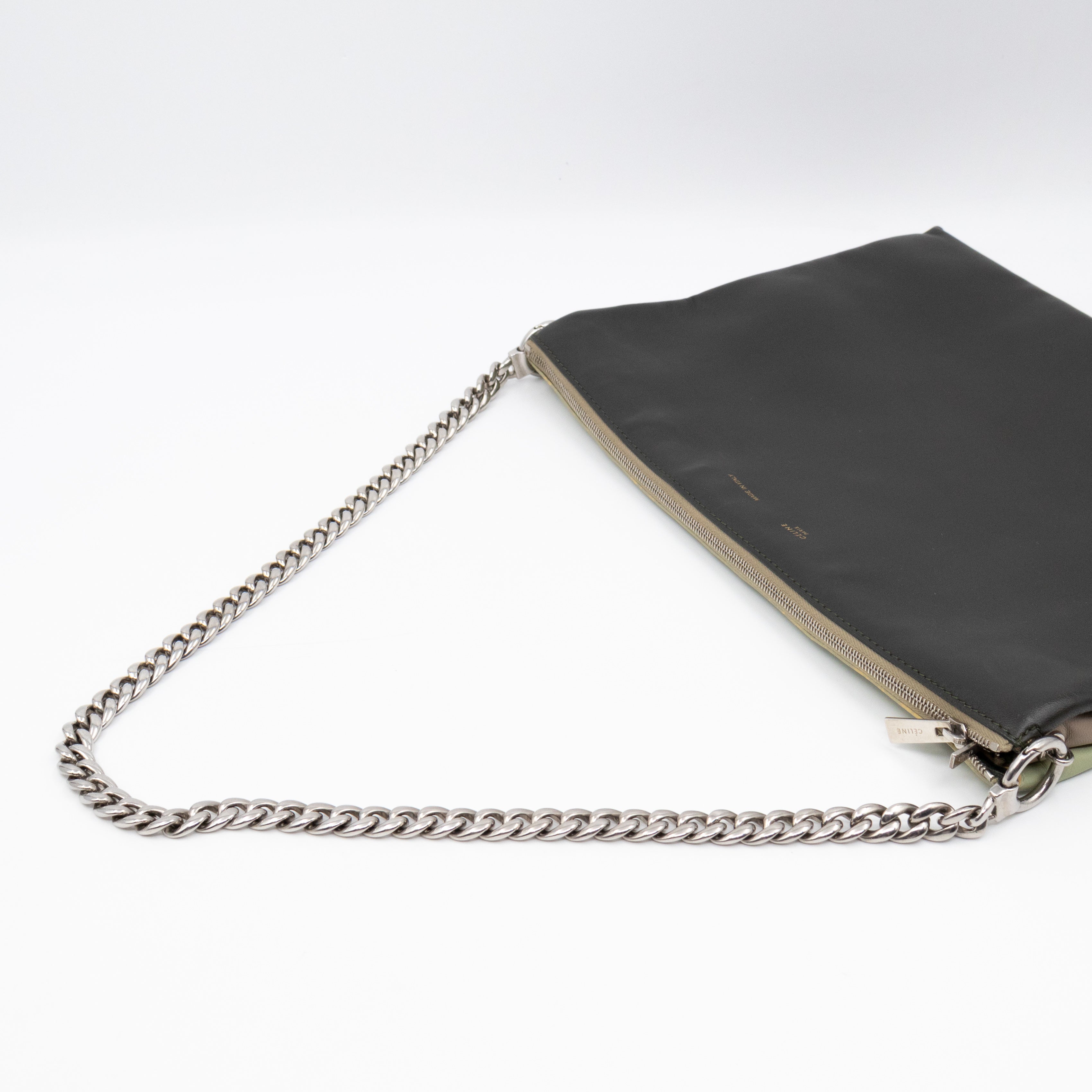 Soft Trio Zipped Bag Dark Green Leather