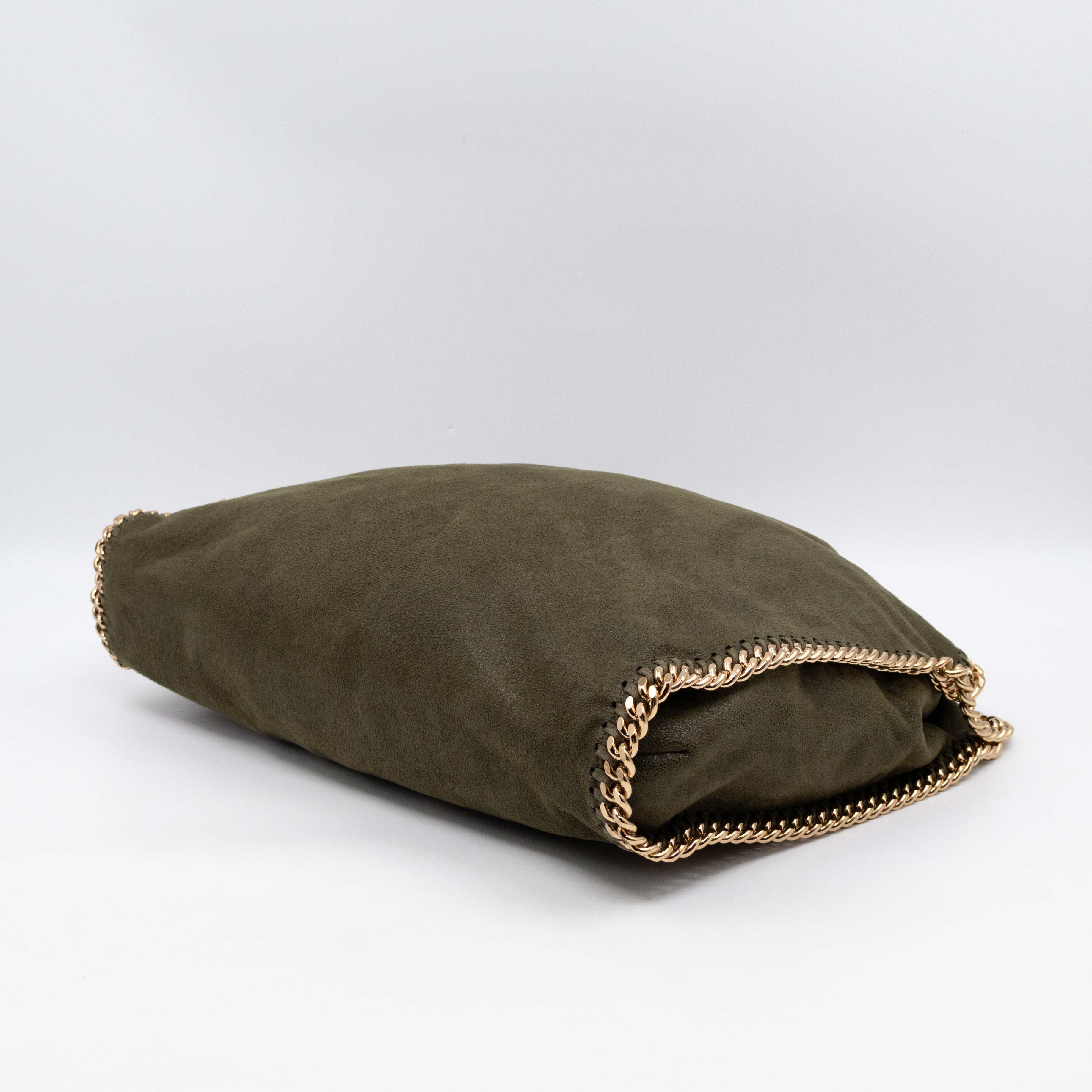 Falabella Fold Over Tote Olive Gold
