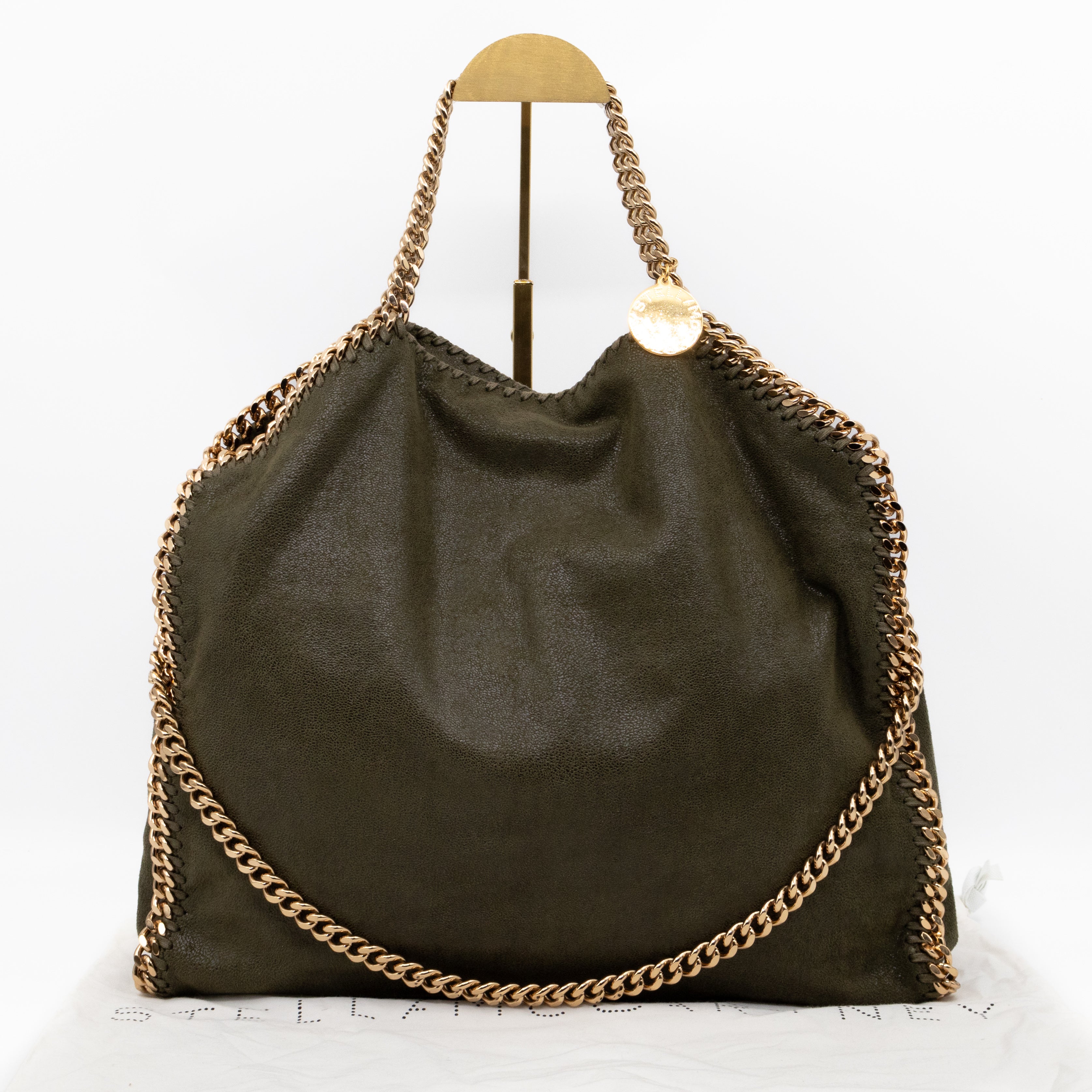 Falabella Fold Over Tote Olive Gold