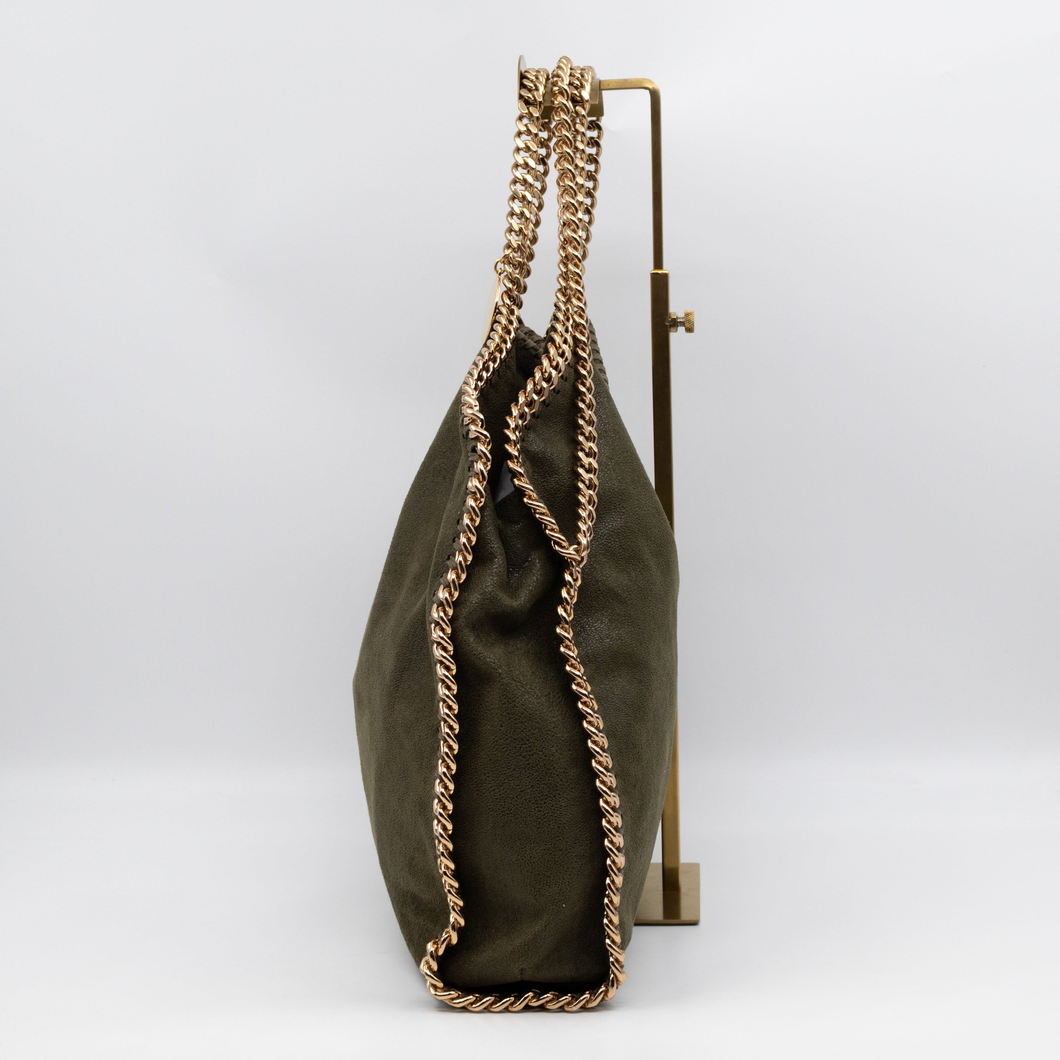 Falabella Fold Over Tote Olive Gold