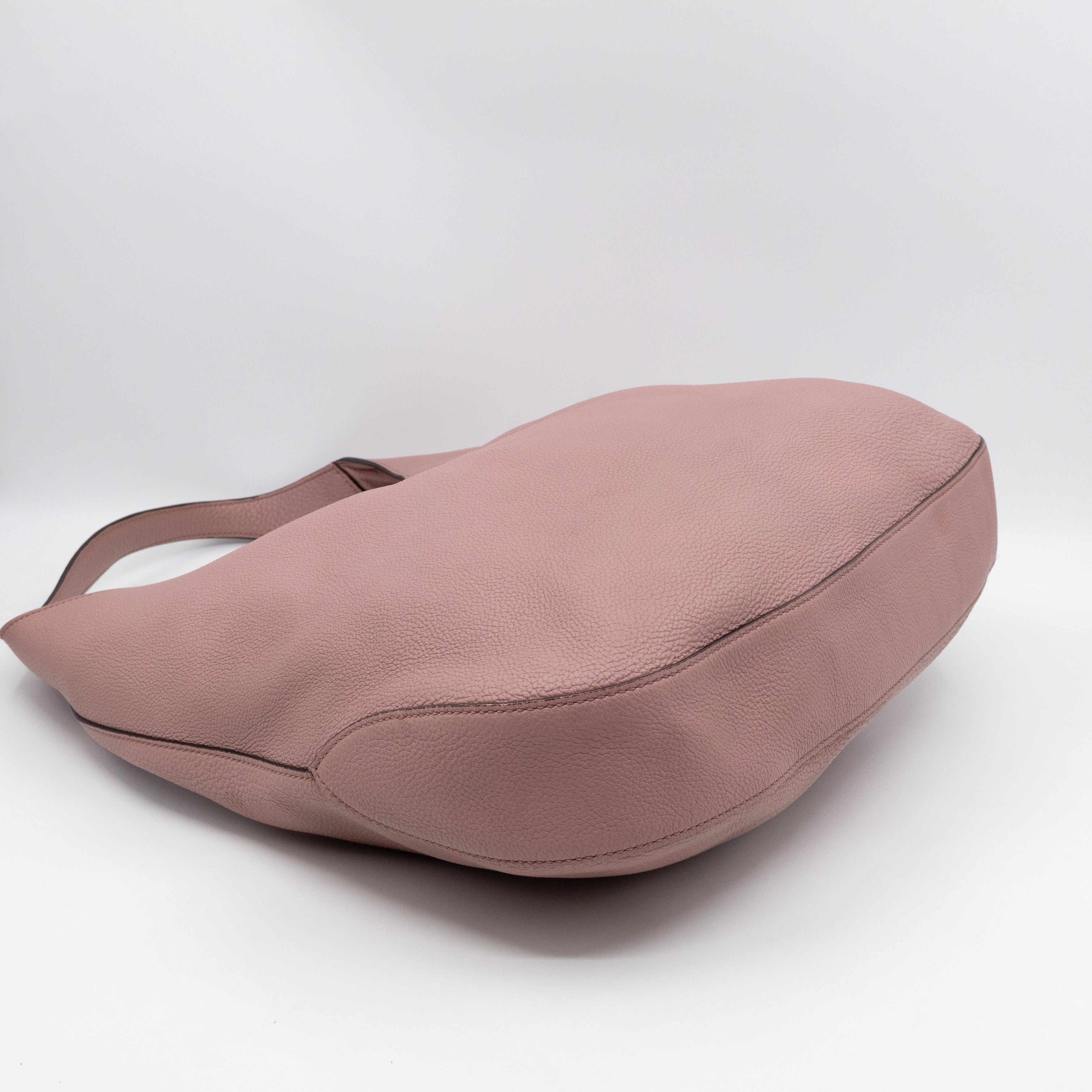 Jackie Large Hobo Bag Rosy Phard Leather