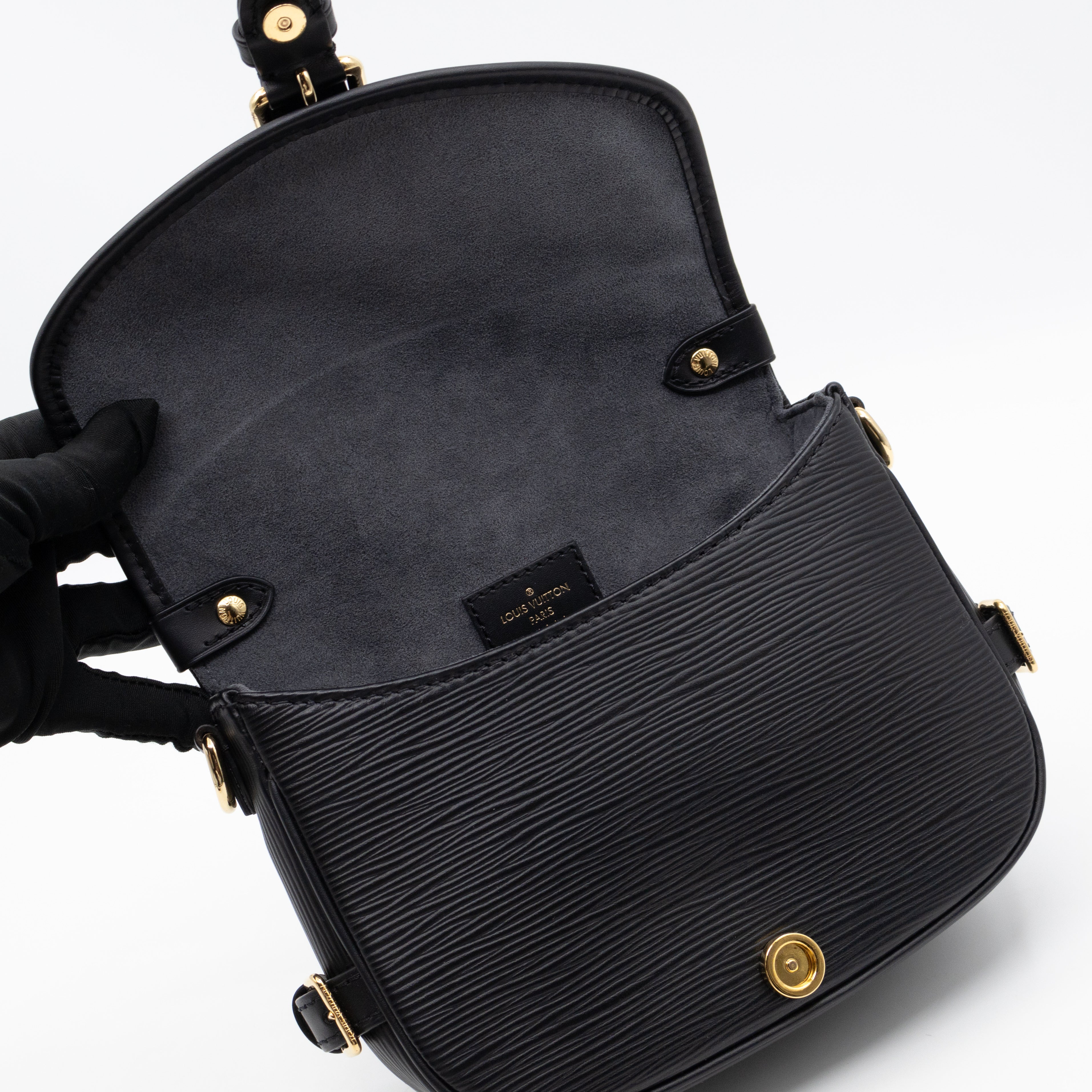 Saumur BB Black Epi Leather