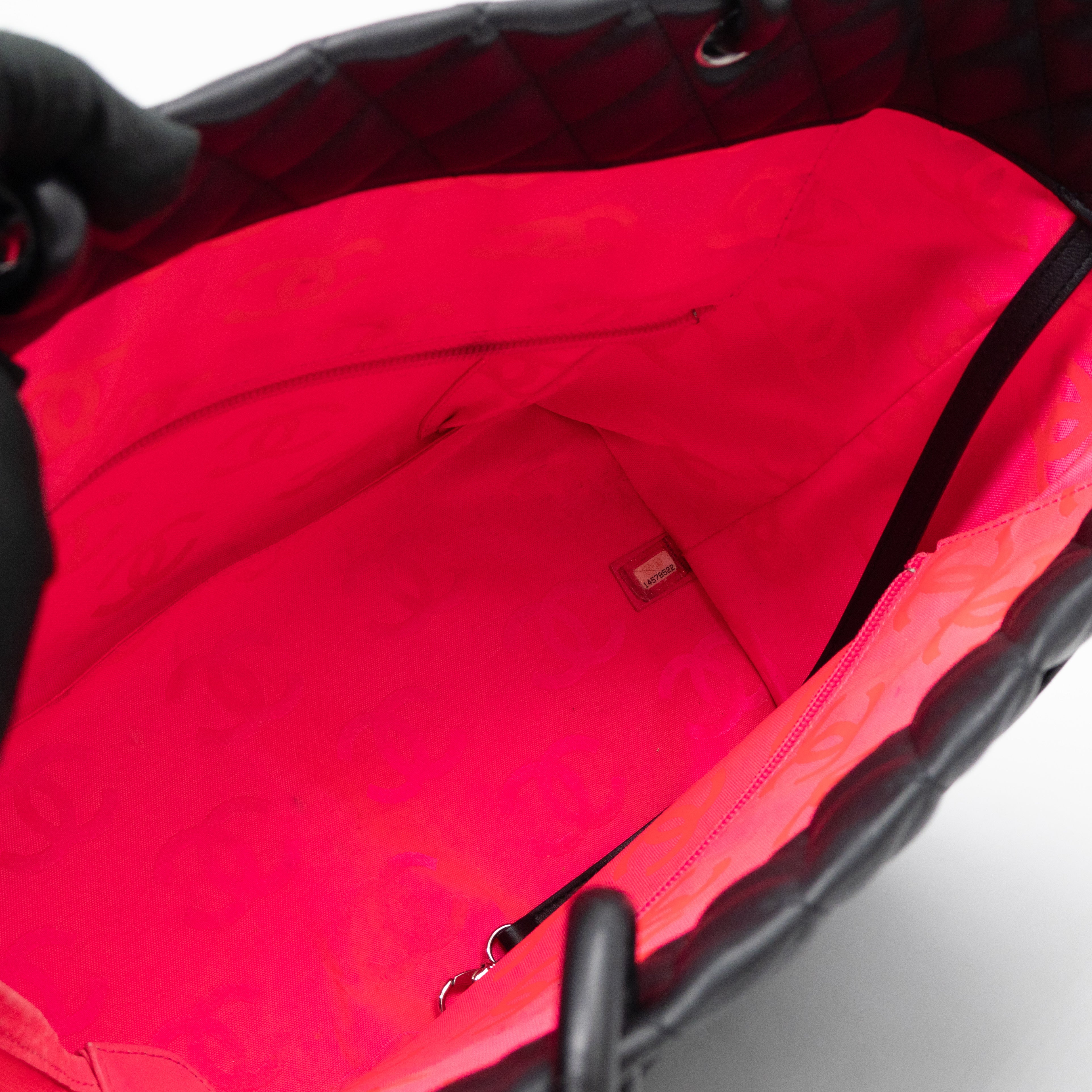 Cambon Tote Quilted Black Leather