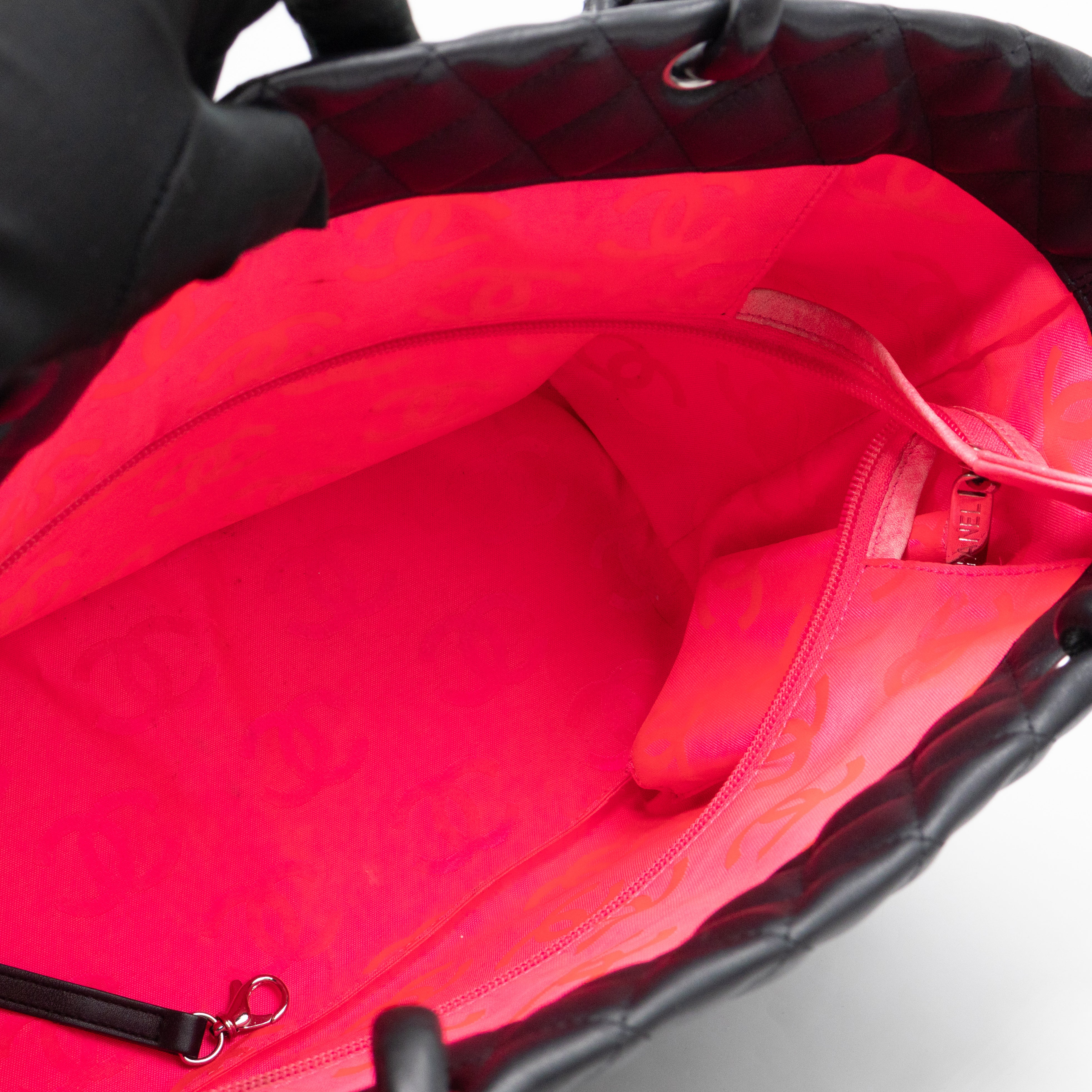 Cambon Tote Quilted Black Leather