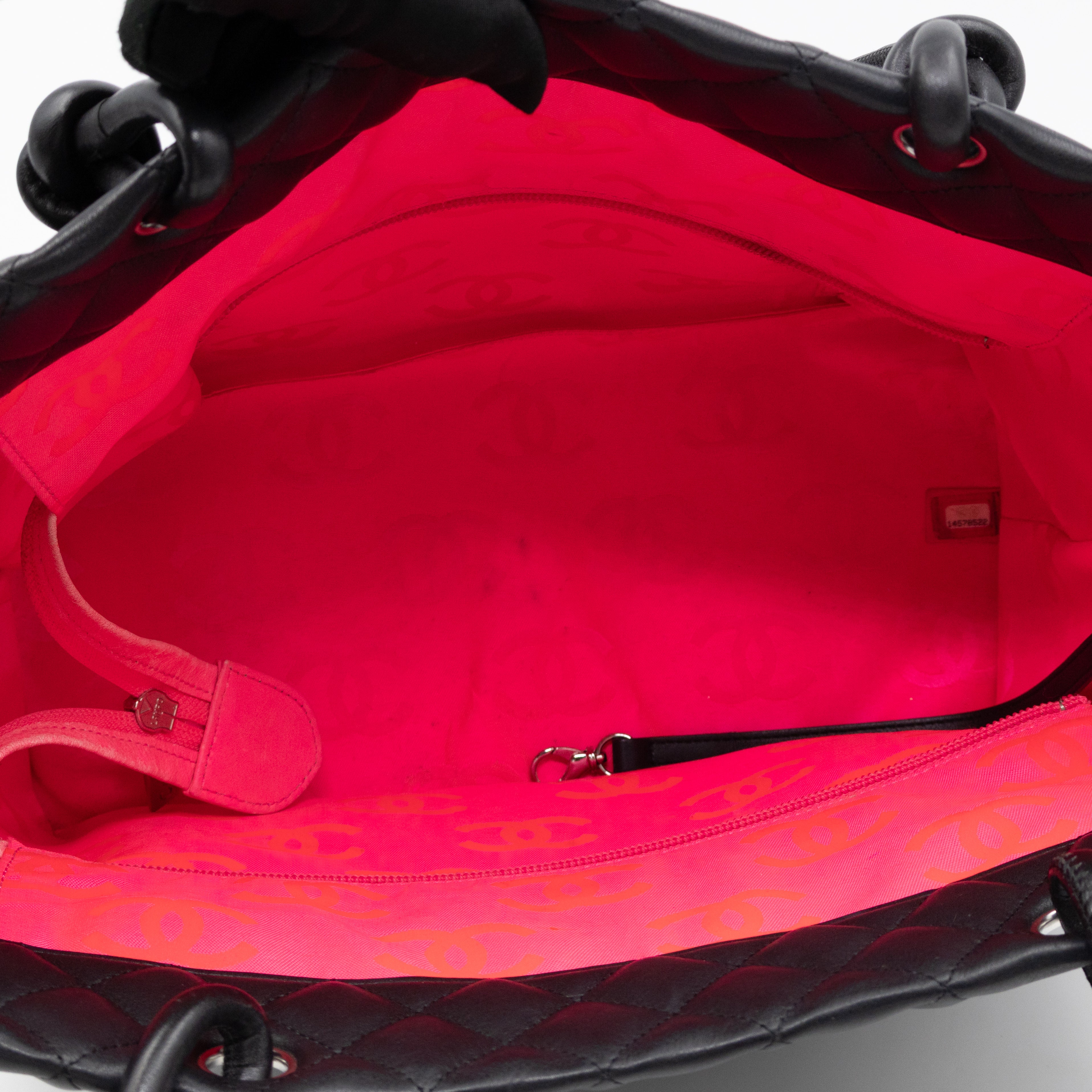 Cambon Tote Quilted Black Leather