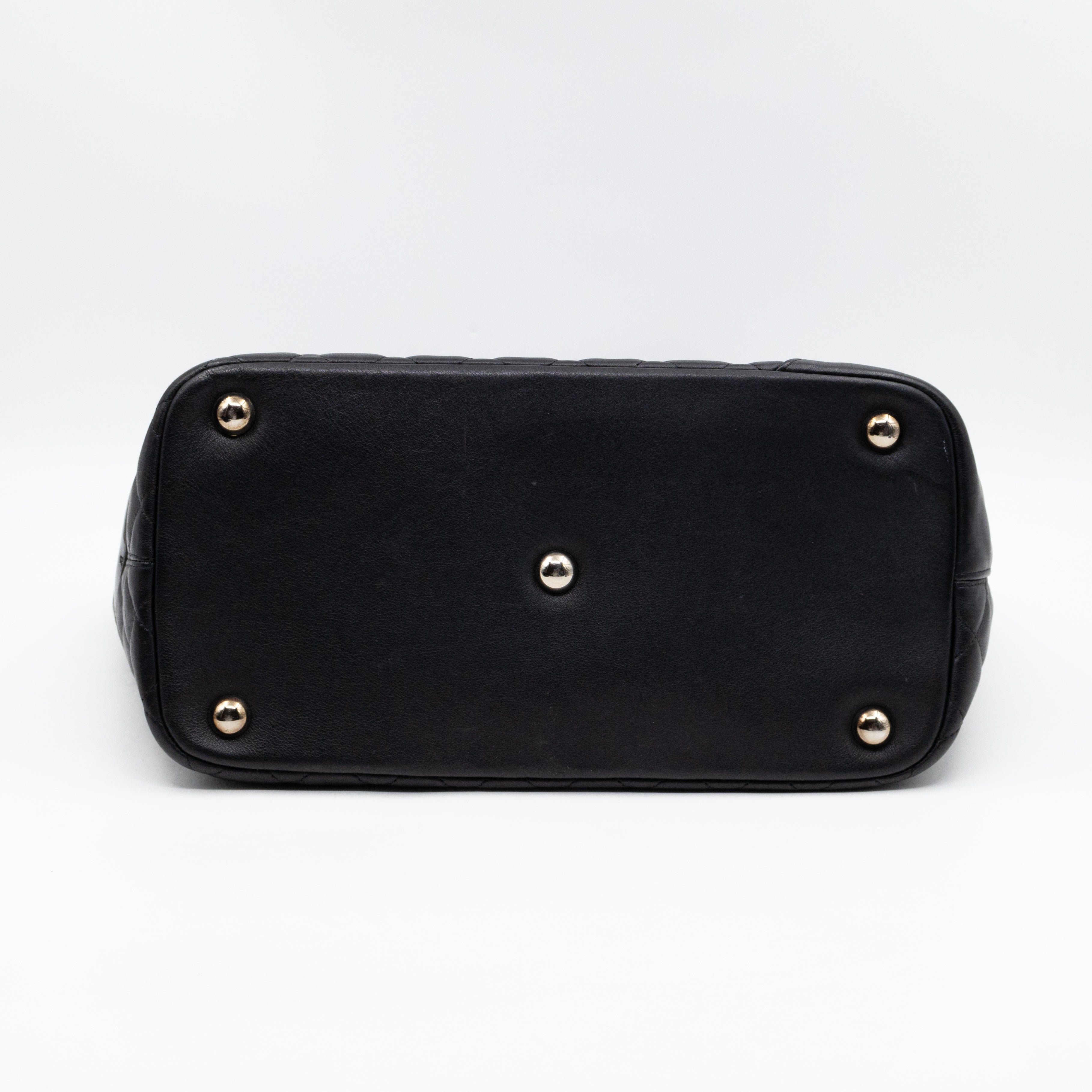 Cambon Tote Quilted Black Leather