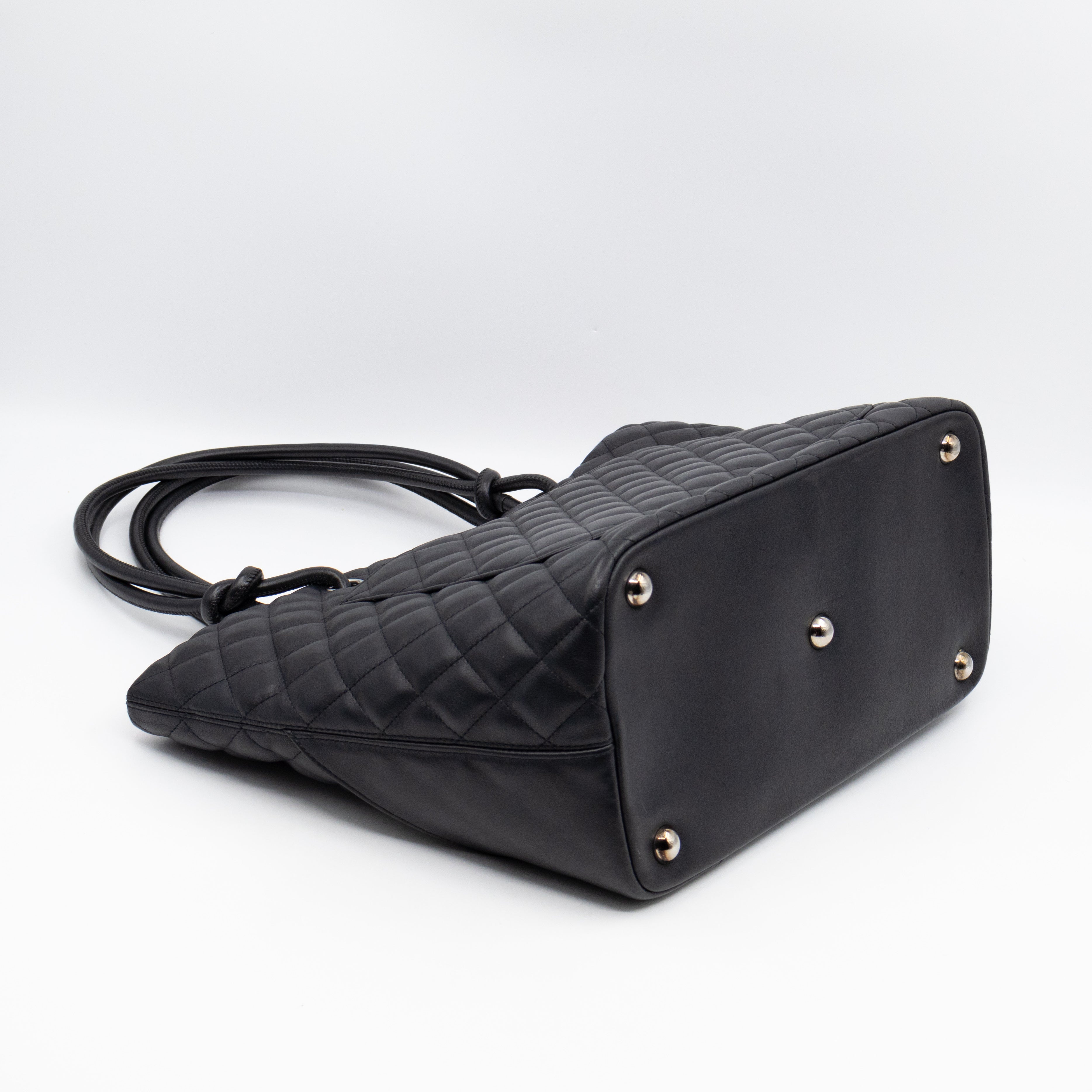 Cambon Tote Quilted Black Leather