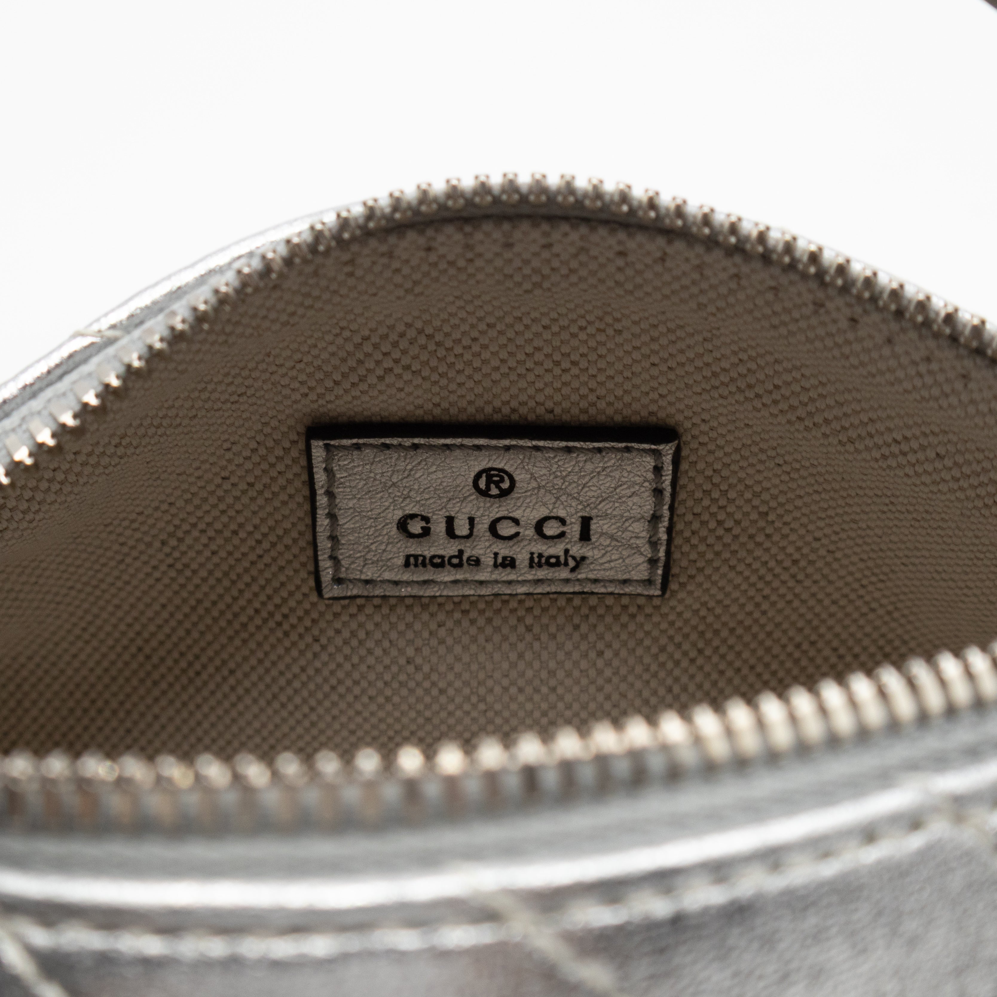 Mini Blondie Shoulder Bag Silver Diagonal Quilted Leather