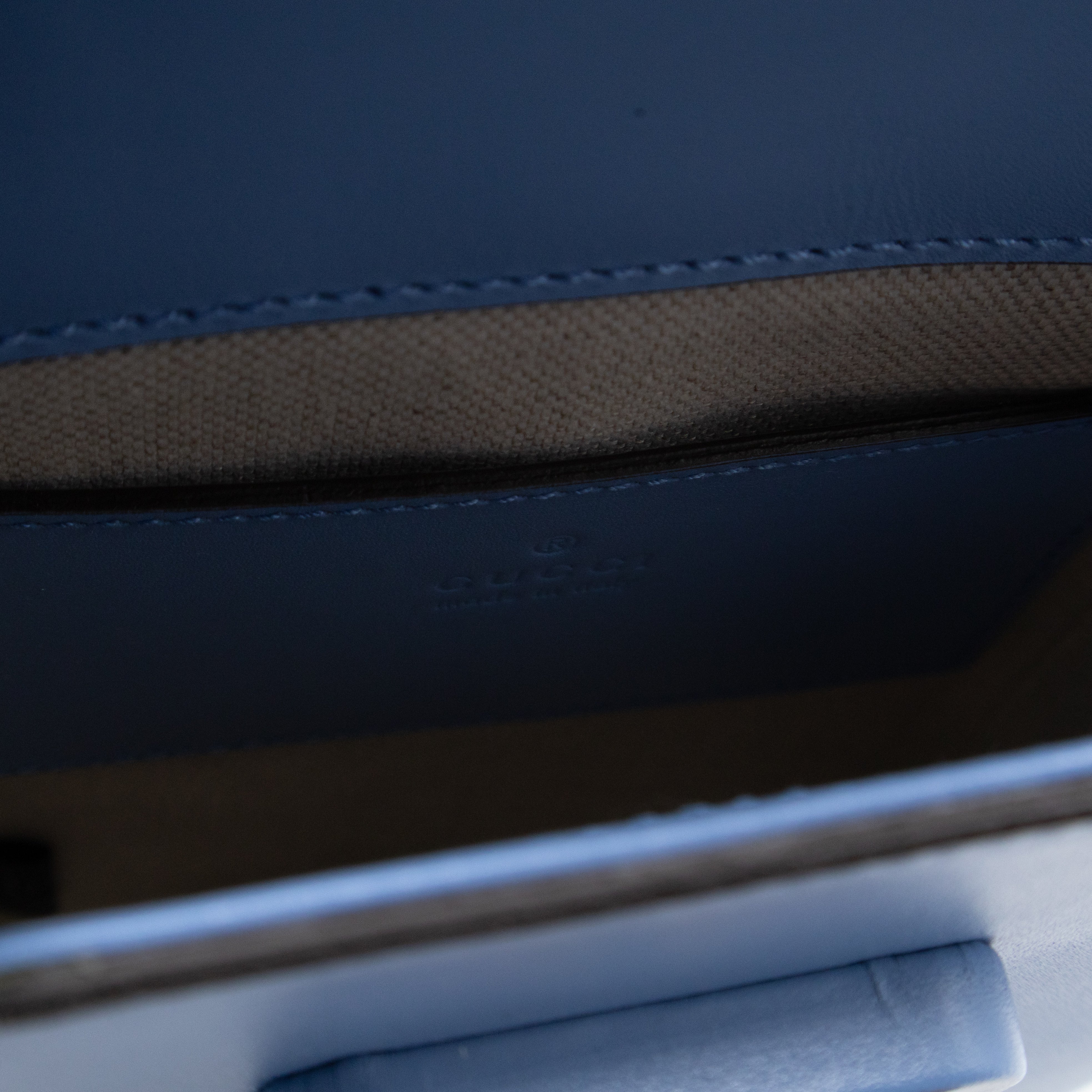 Mini Bamboo Top Handle 3-way Bag Light Blue Leather