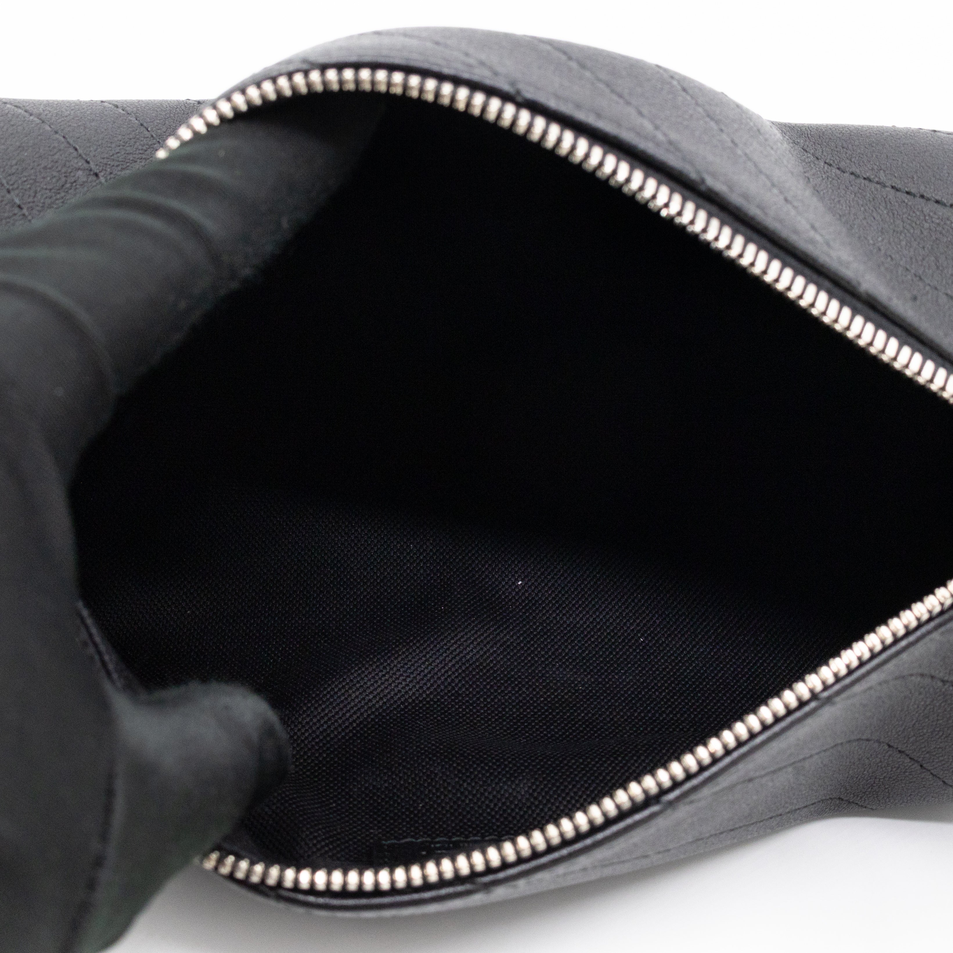 Small Blondie Shoulder Bag Black Diagonal Quilted Leather