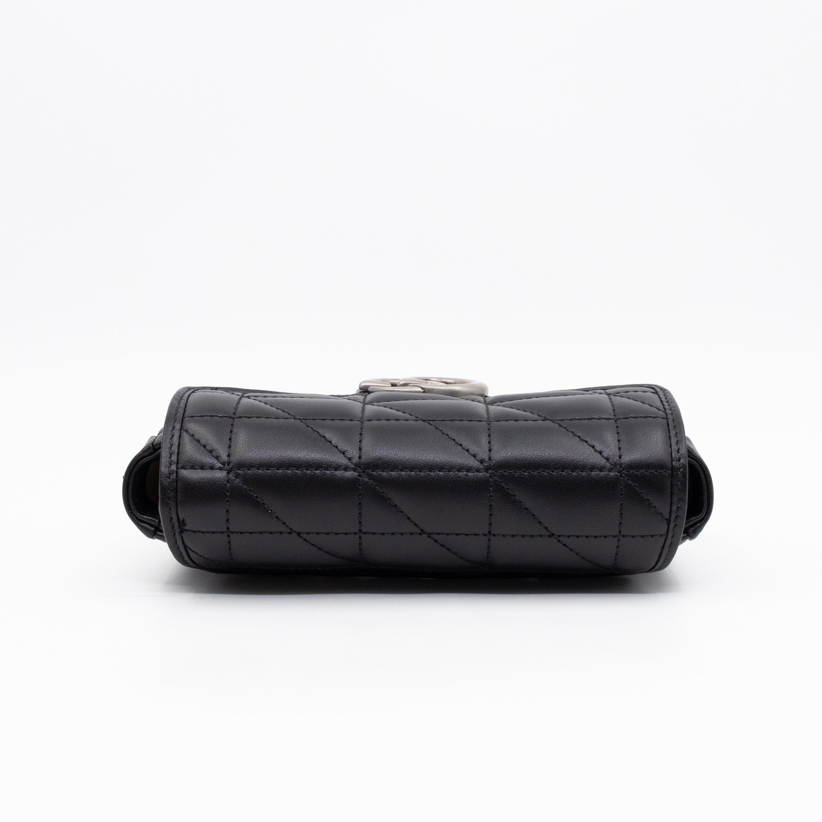 GG Marmont Flap Matelassé Super Mini Black Leather