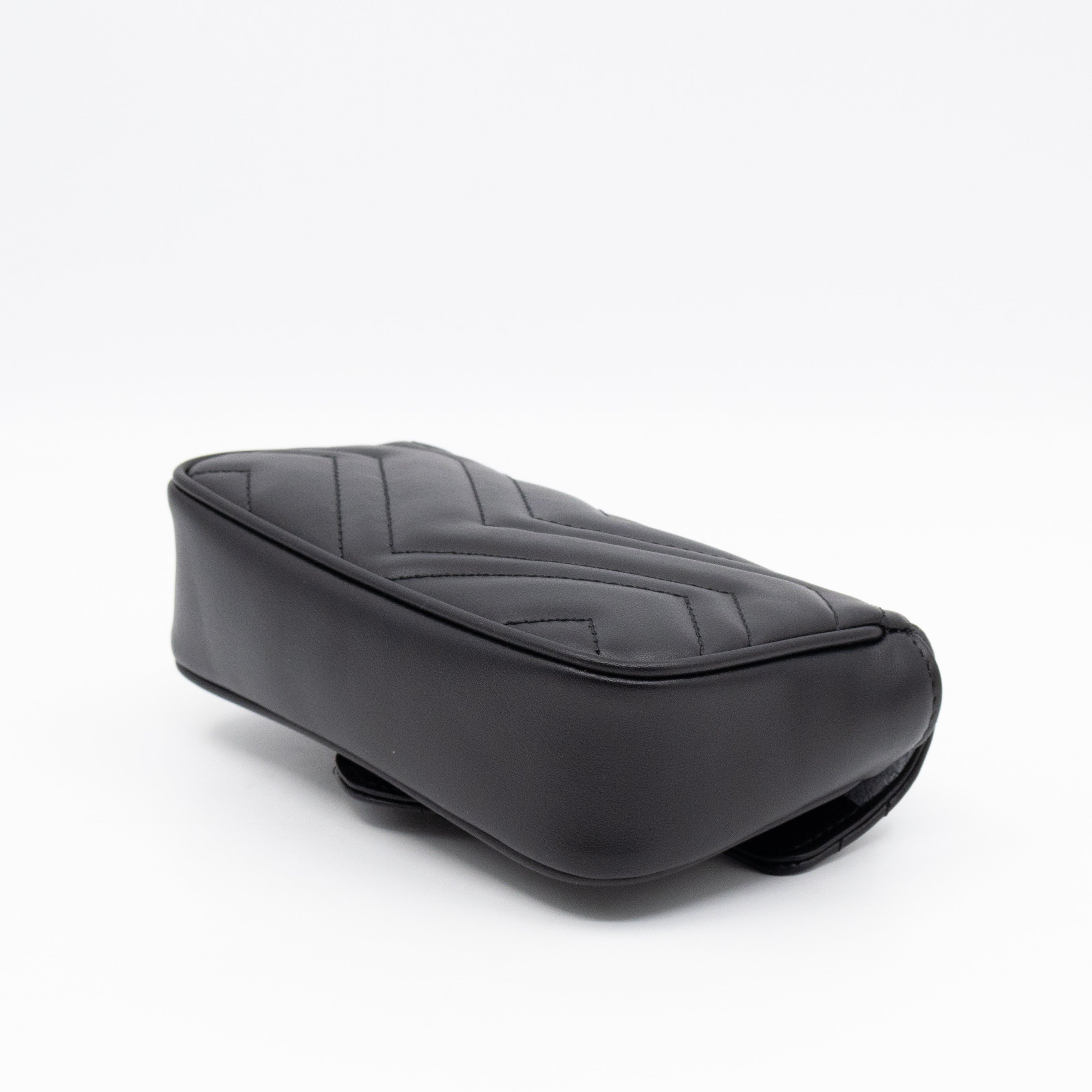 GG Marmont Chain Belt Bag Black Leather