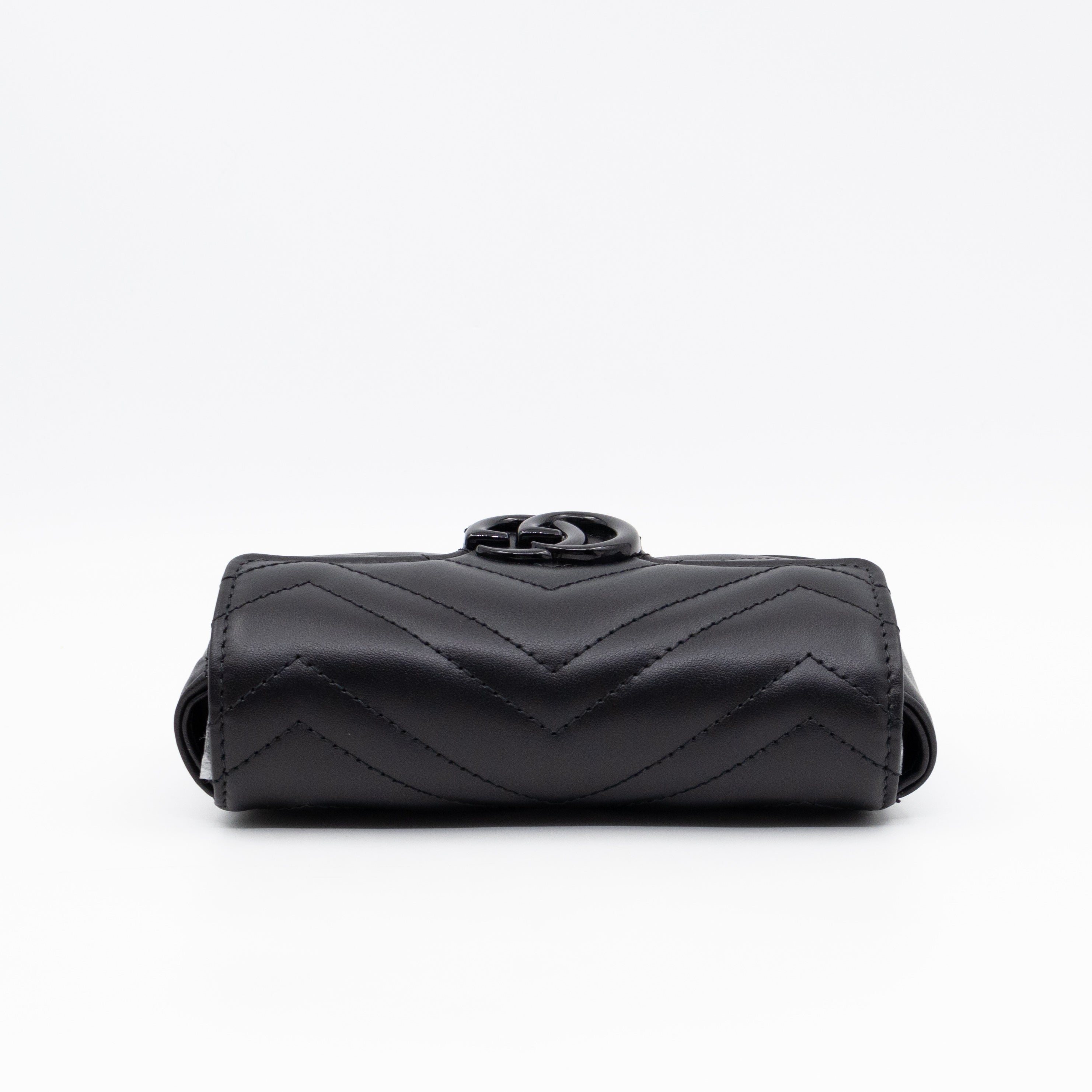 GG Marmont Chain Belt Bag Black Leather