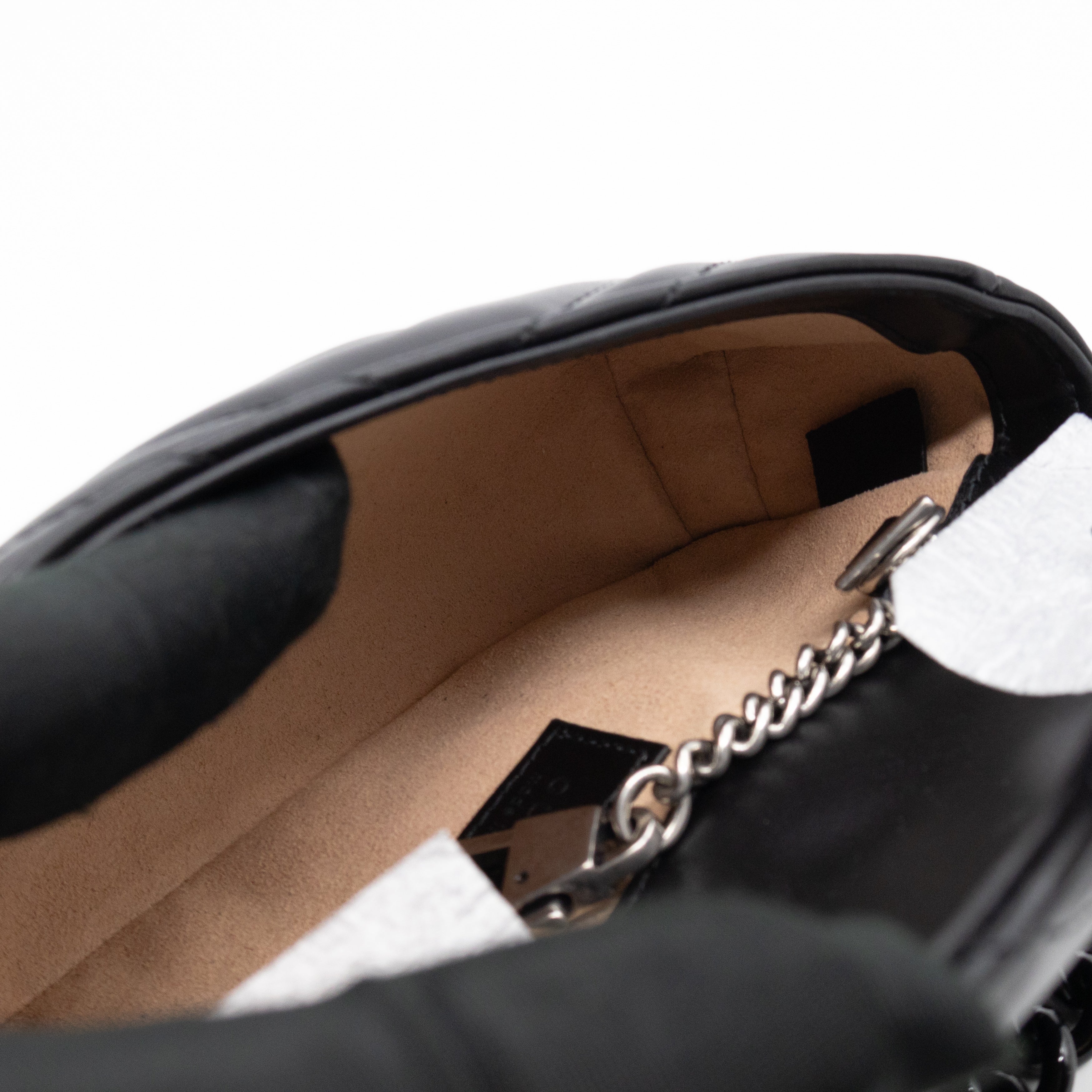 GG Marmont Chain Belt Bag Black Leather