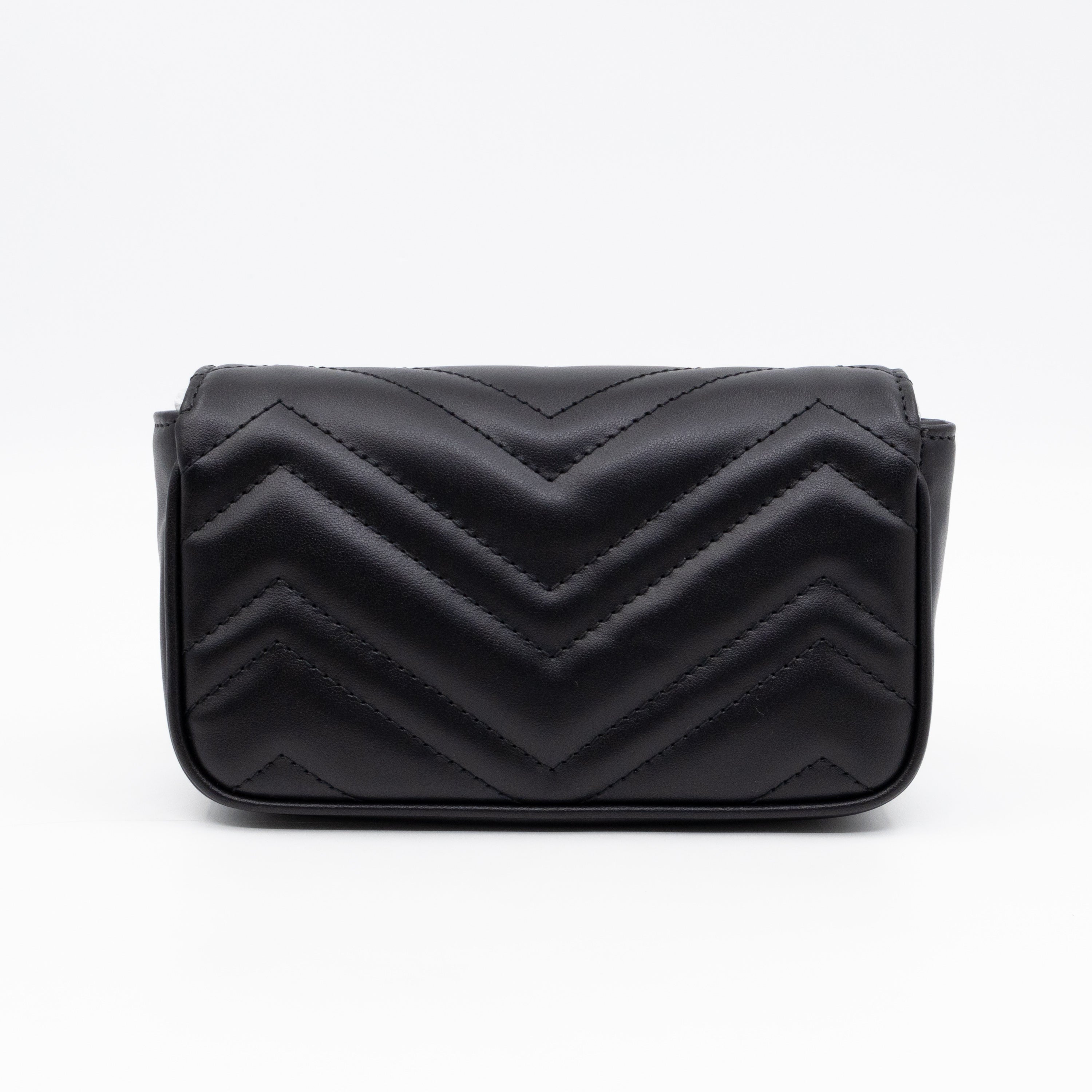 GG Marmont Chain Belt Bag Black Leather