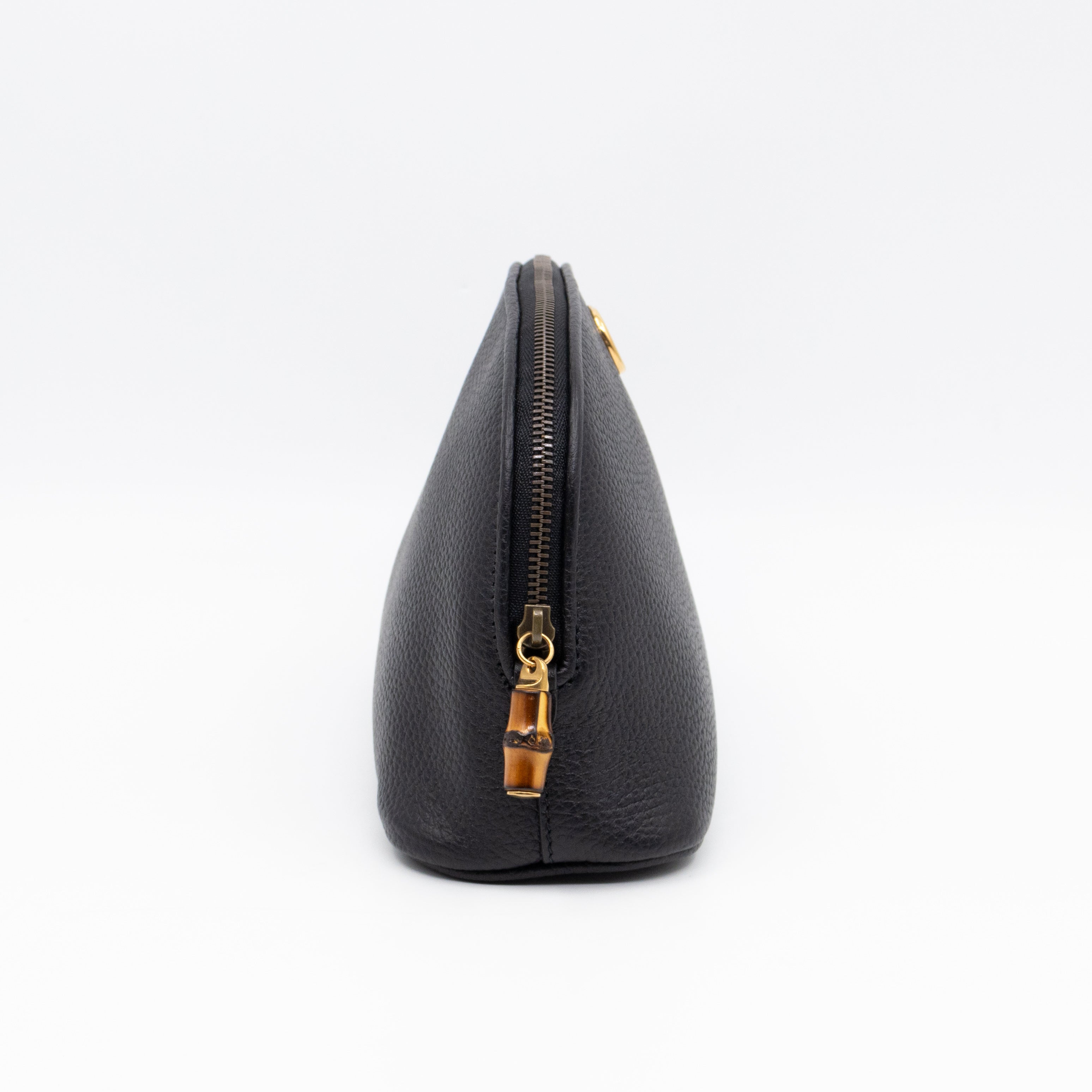 Bamboo-Puller Double G Beauty Case Black Leather