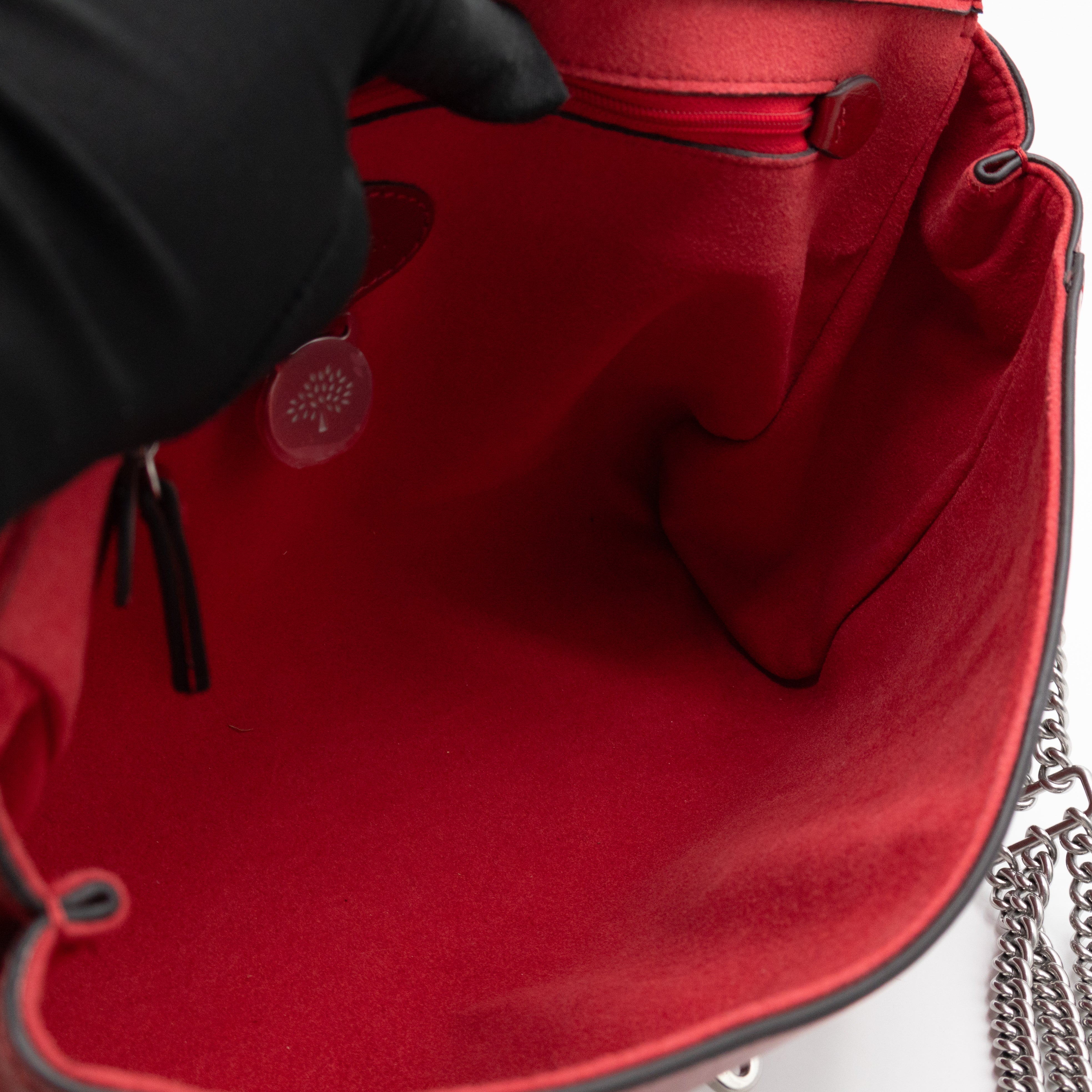 Lily Medium Triple Chain Lancaster Red Leather Silver