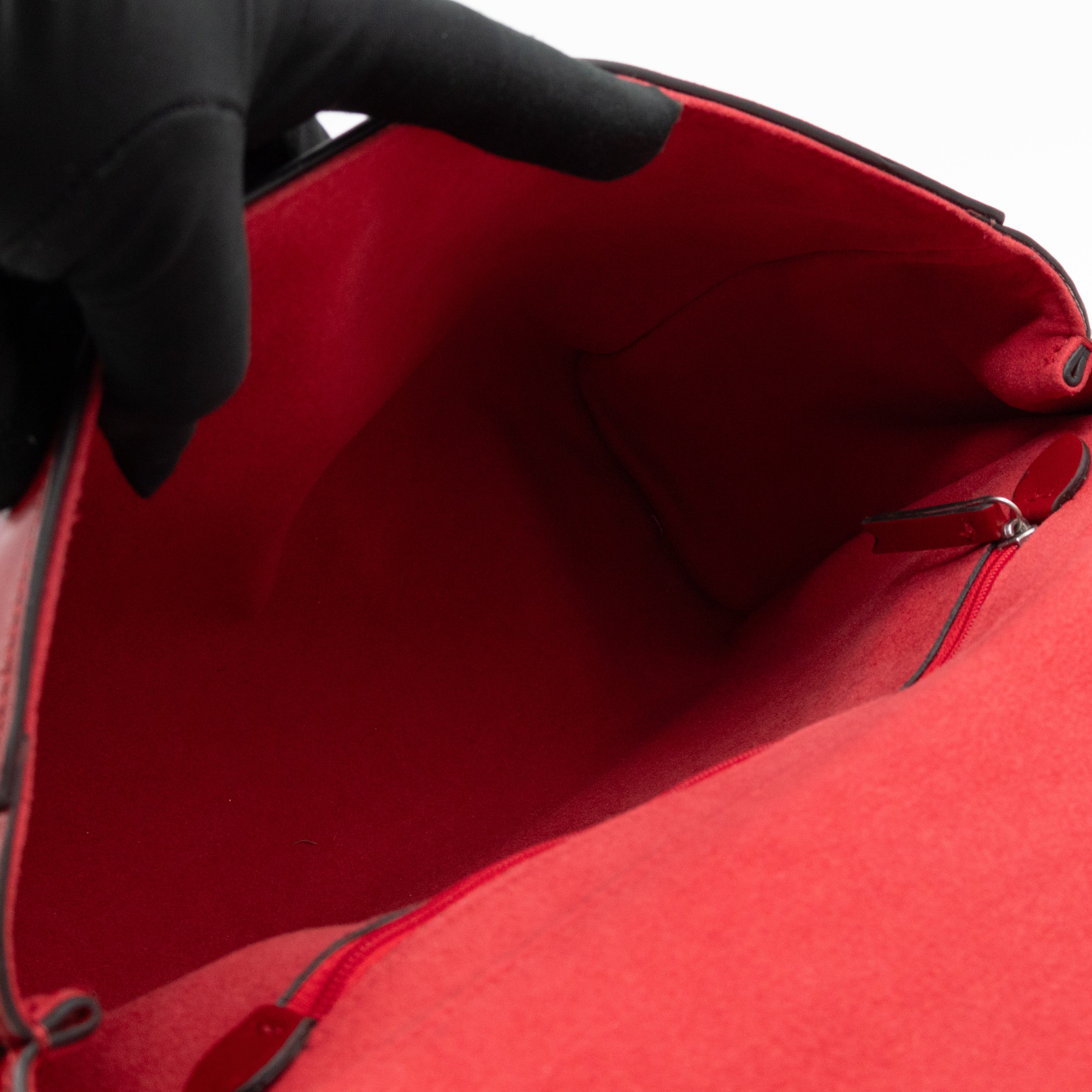 Lily Medium Triple Chain Lancaster Red Leather Silver