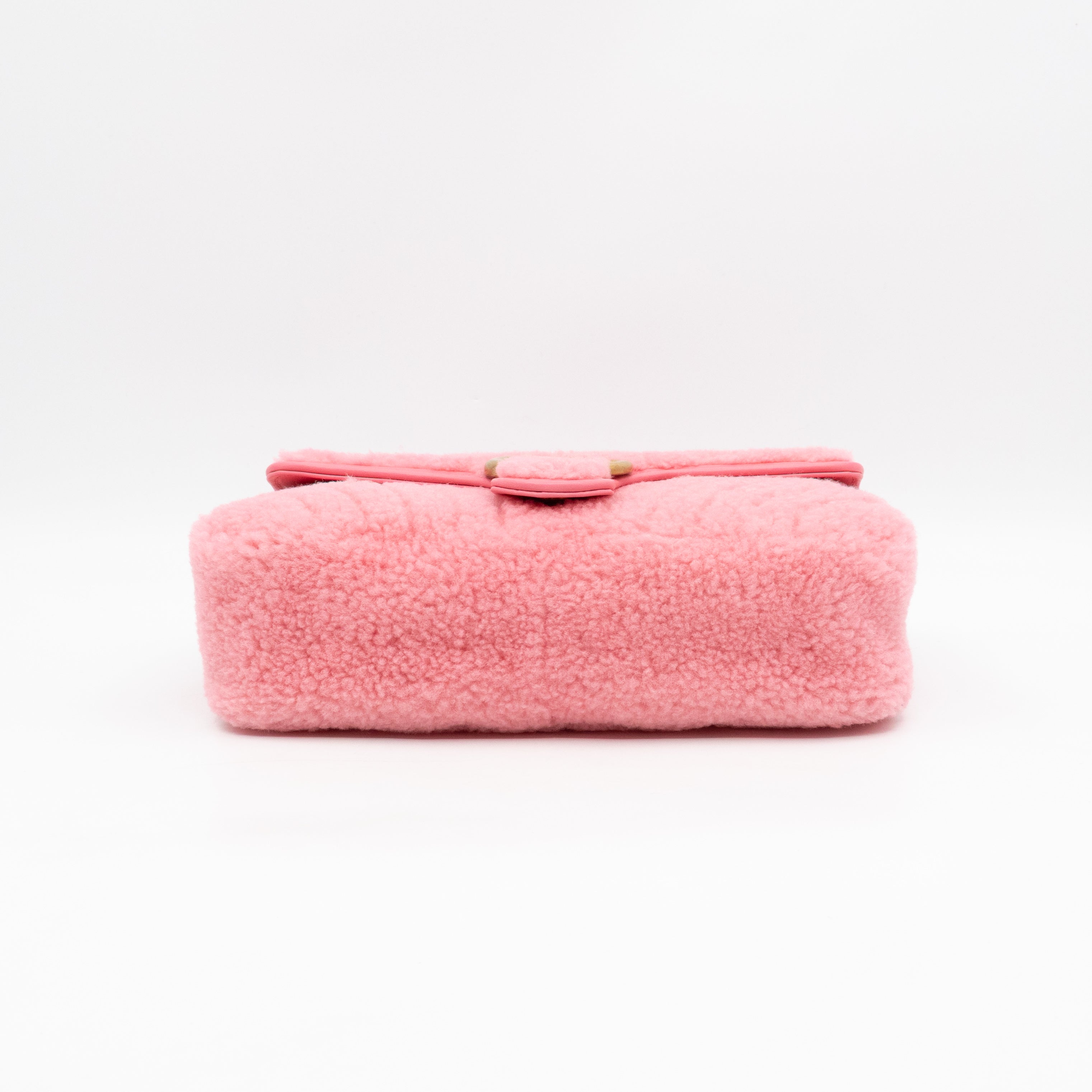 GG Marmont Small Flap Bag Pink Shearling