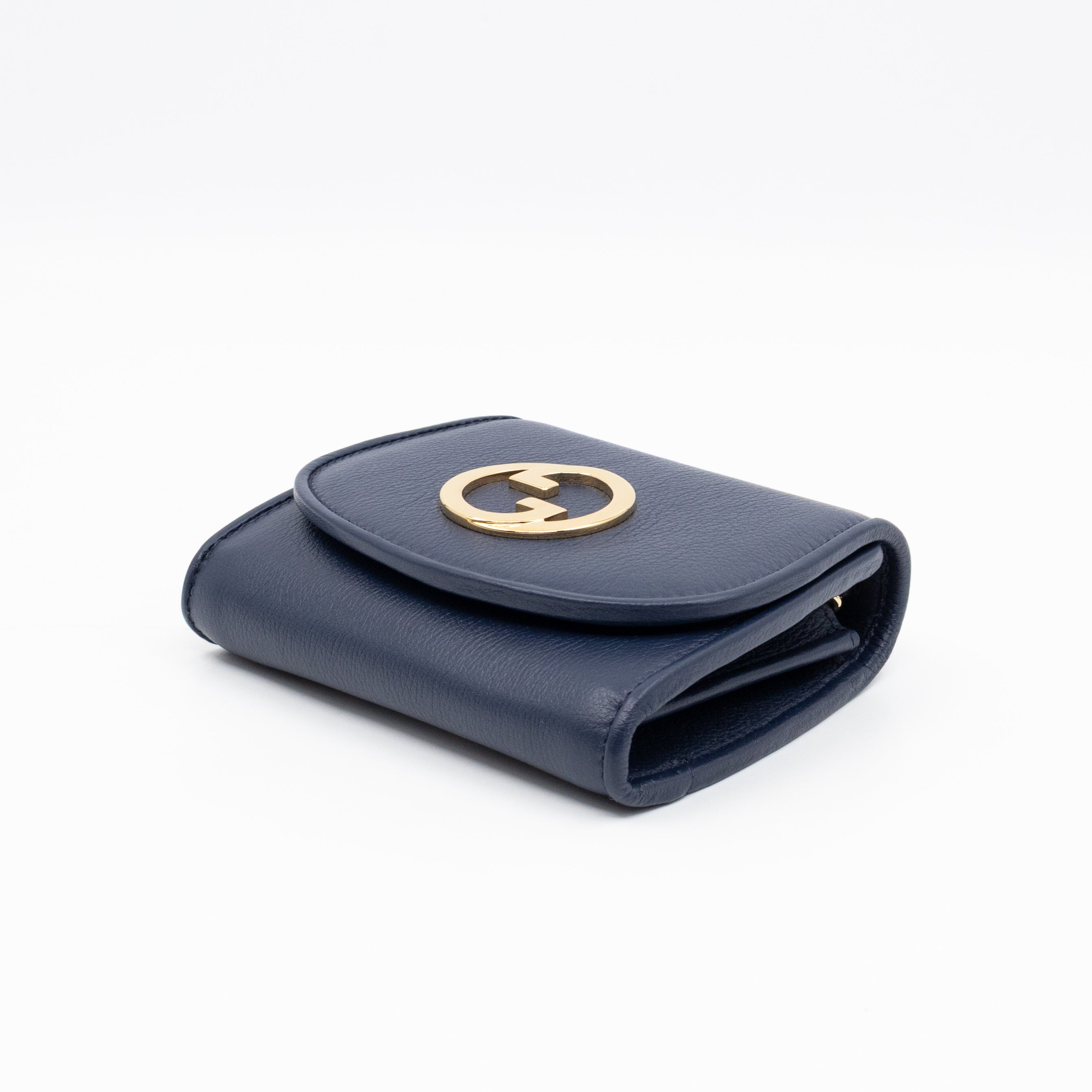 Blondie Medium Chain Wallet Bag Navy Leather