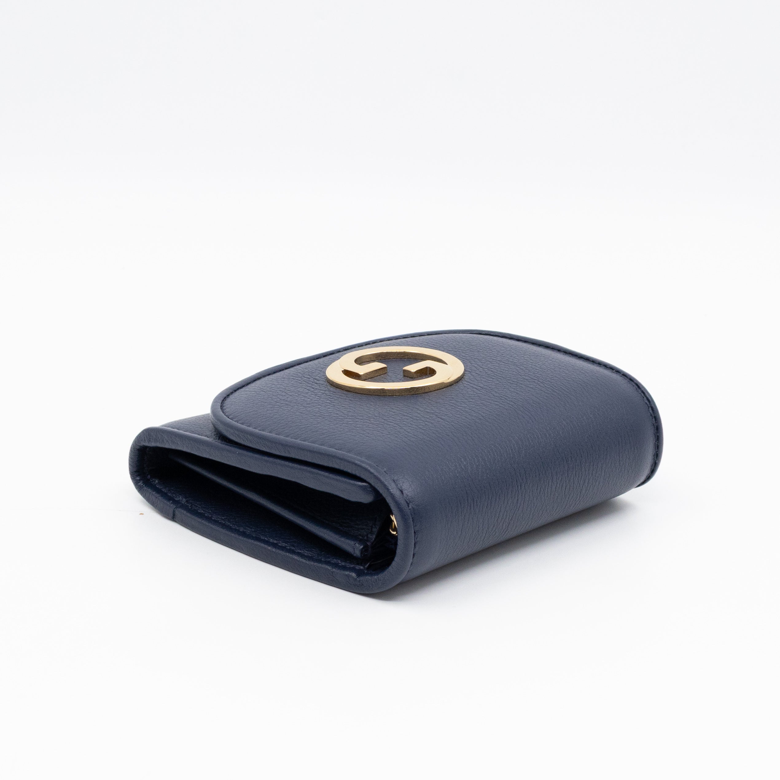 Blondie Medium Chain Wallet Bag Navy Leather