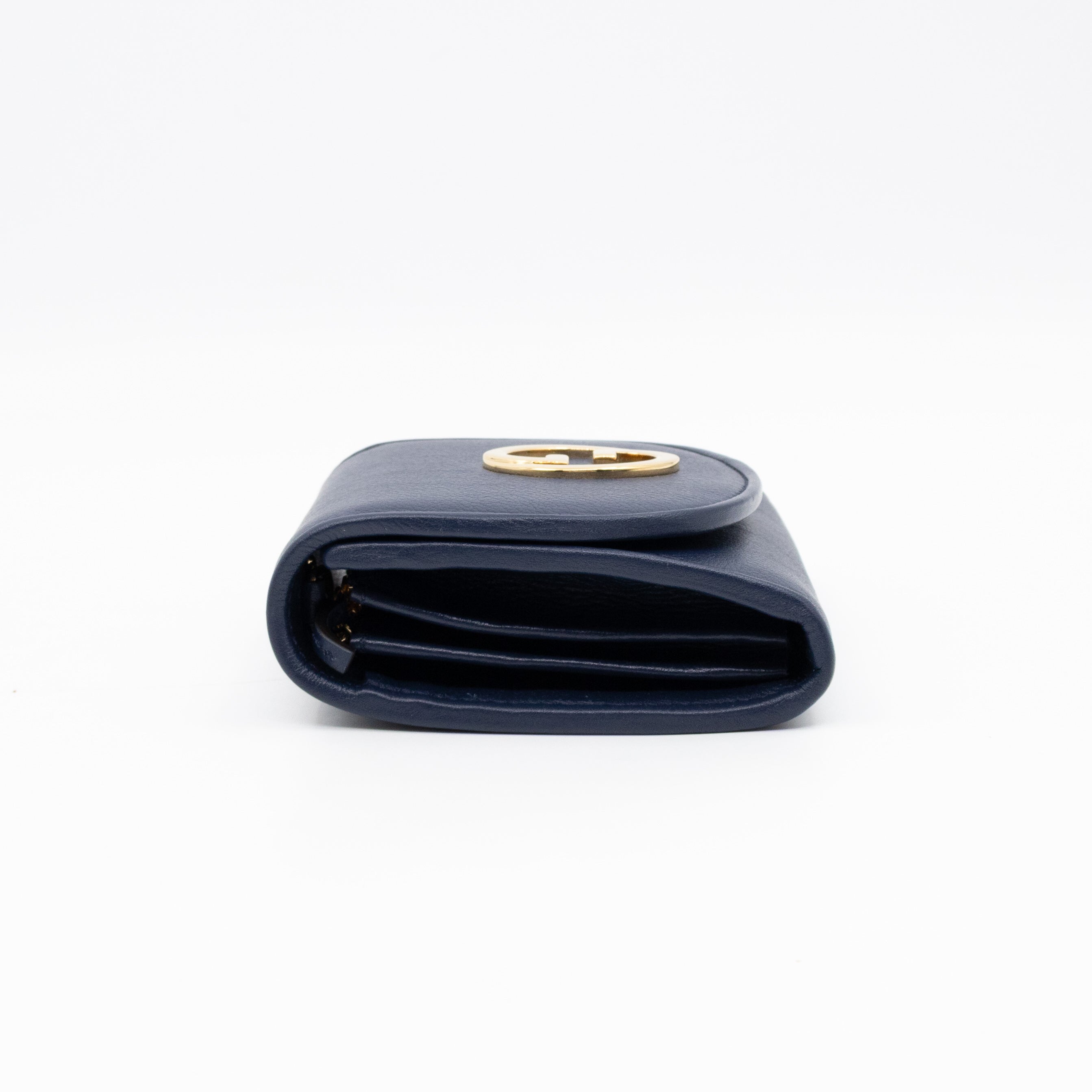 Blondie Medium Chain Wallet Bag Navy Leather